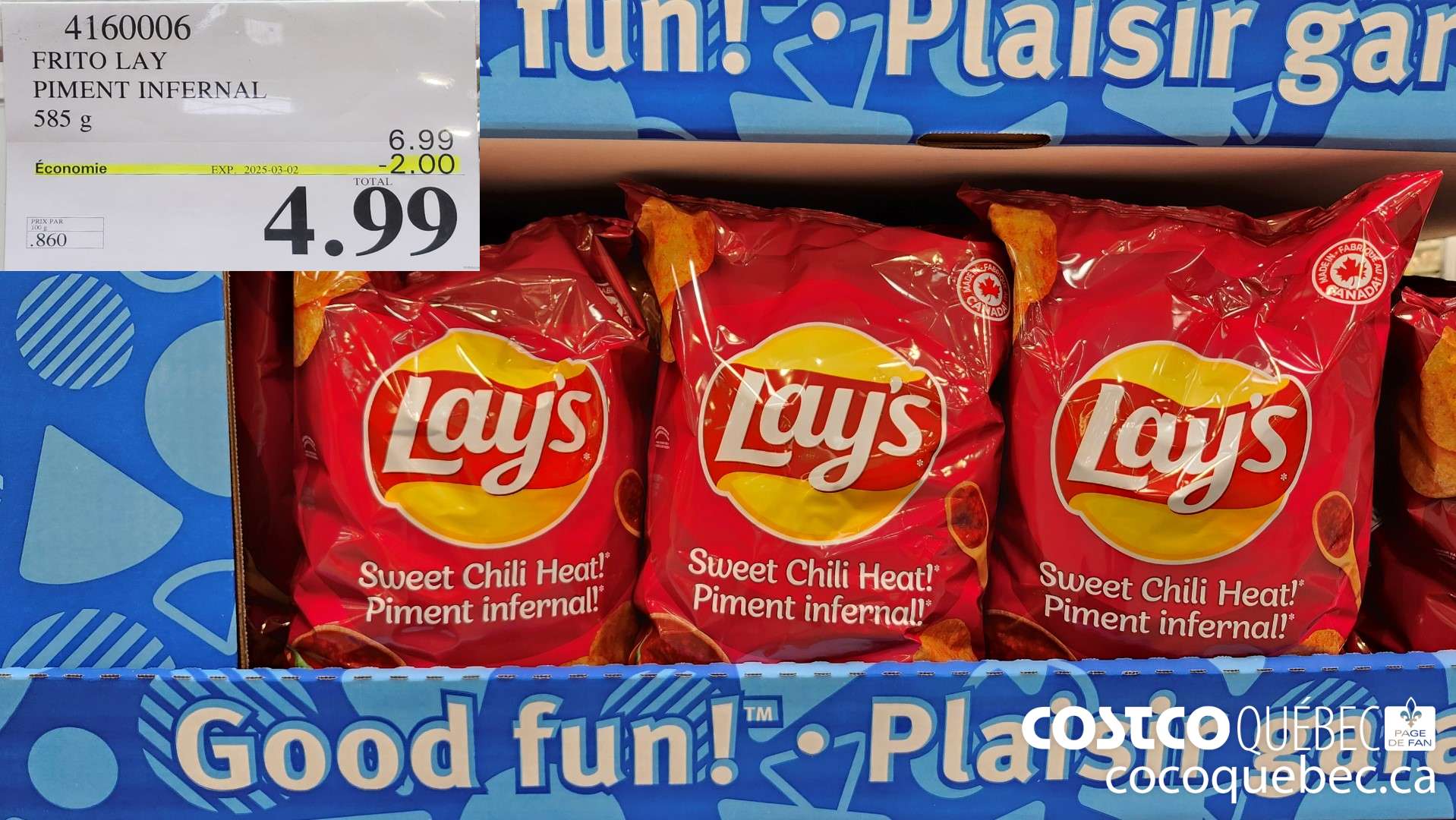 4160006 FRITO LAY PIMENT INFERNAL  ($2.00 INSTANT SAVINGS EXPIRES ON 2025-03-02) $4.99