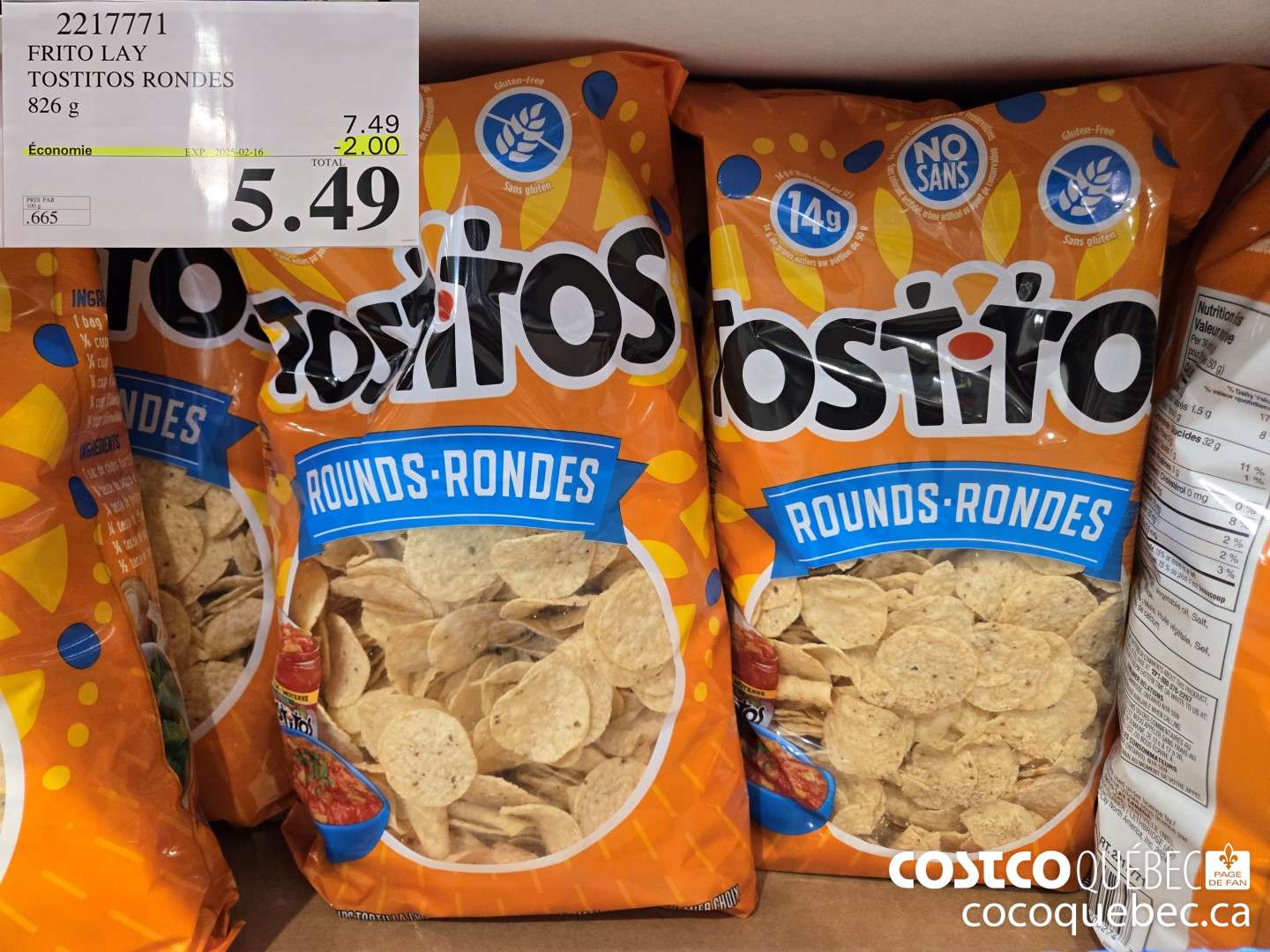 2217771 FRITO LAY TOSTITOS RONDES ($2.00 INSTANT SAVINGS EXPIRES ON 2025-02-16) $5.49