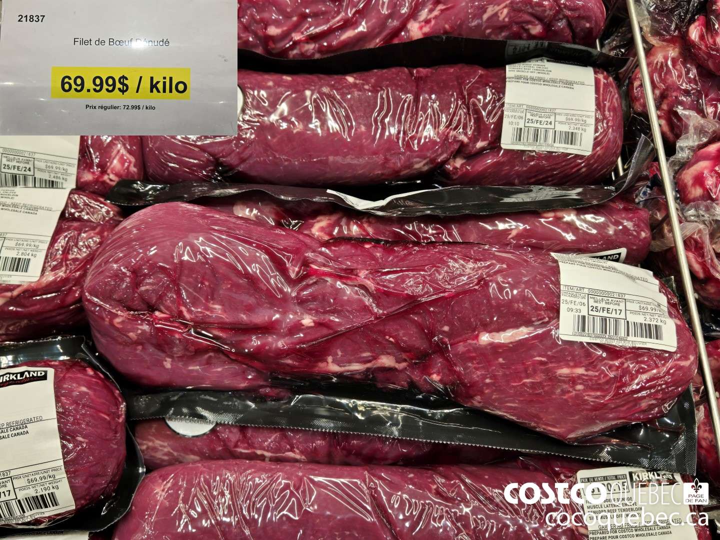 21837 Filet de Boeut ~ Denudé  $69.99