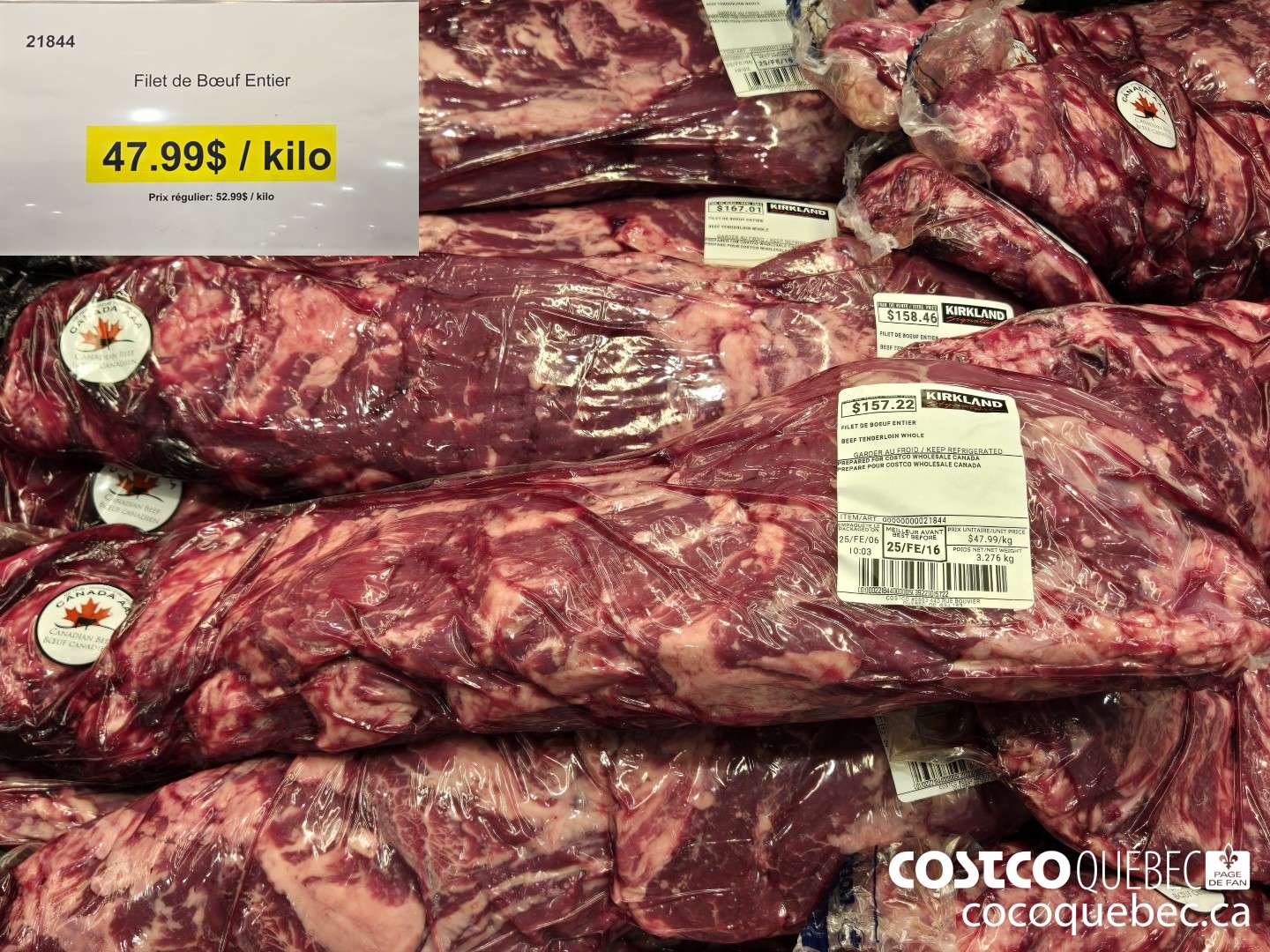 21844 Filet de boeuf (entier)  ($30.00 INSTANT SAVINGS)