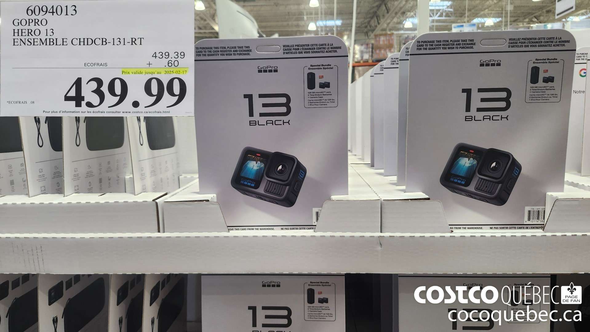 6094013 GOPRO HERO 13 ENSEMBLE CHDCB-131-RT  $439.99