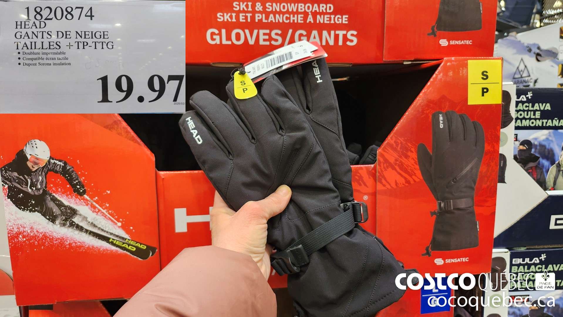 1820874 HEAD GANTS DE NEIGE TAILLES  $19.97