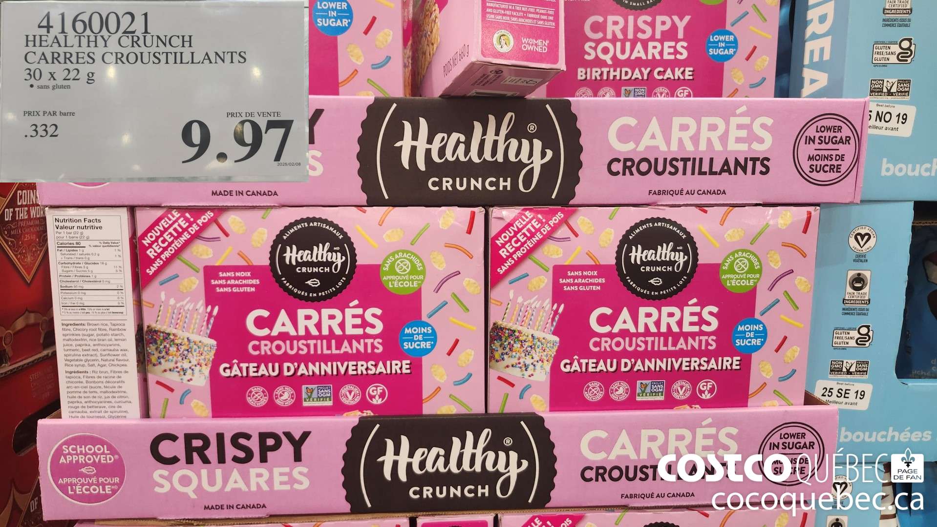 4160021 HEALTHY CRUNCH CARRES CROUSTILLANTS 30 x 22 G  $9.97