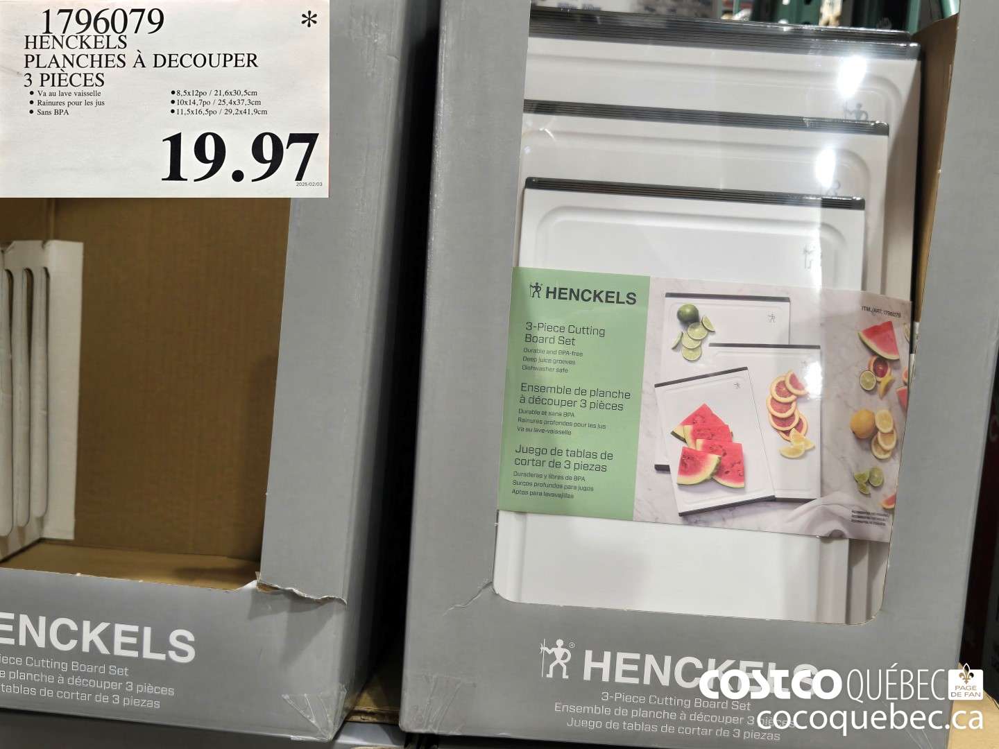 1796079 HENCKELS | PLANCHES A DECOUPER 3 PIECES  $19.97