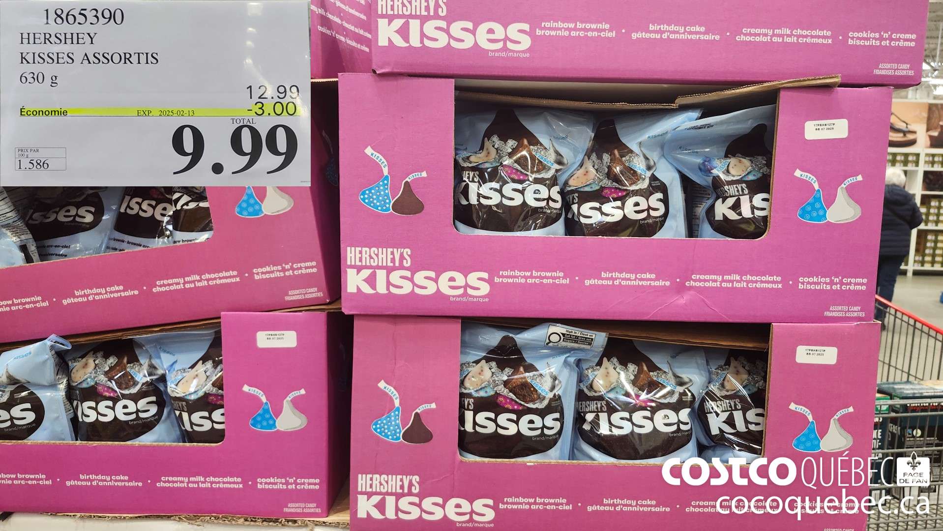 1865390 HERSHEY KISSES ASSORTIS 630 G  ($3.00 INSTANT SAVINGS EXPIRES ON 2025-02-13) $9.99
