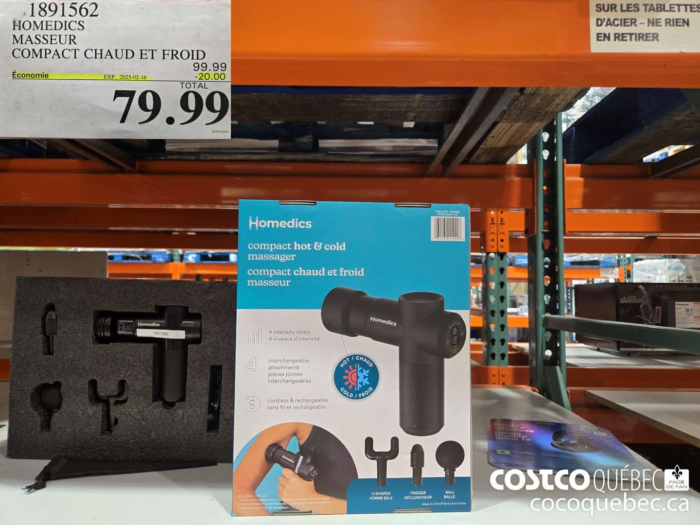 1891562 HOMEDICS MASSEUR COMPACT CHAUD ET FROID  ($20.00 INSTANT SAVINGS EXPIRES ON 2025-02-16) $79.99