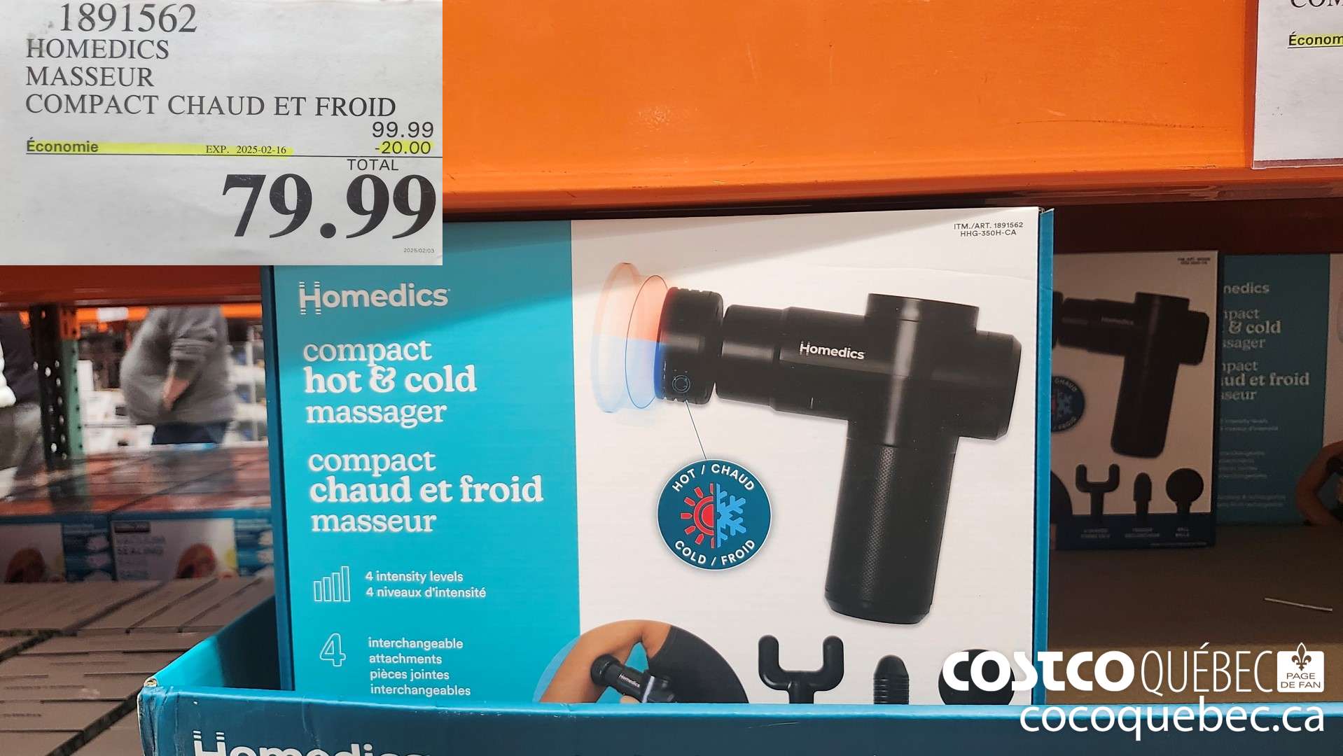 1891562 HOMEDICS MASSEUR COMPACT CHAUD ET FROID  ($20.00 INSTANT SAVINGS EXPIRES ON 2025-02-16) $79.99