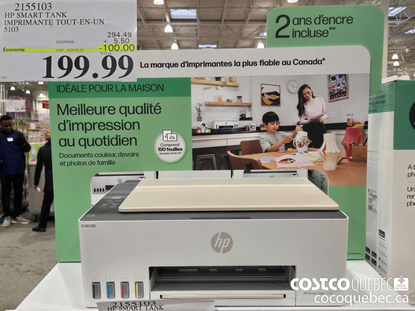2155103 HP SMART TANK IMPRIMANTE TOUT-EN-UN 5103  ($100.00 INSTANT SAVINGS EXPIRES ON 2025-02-23) $199.99