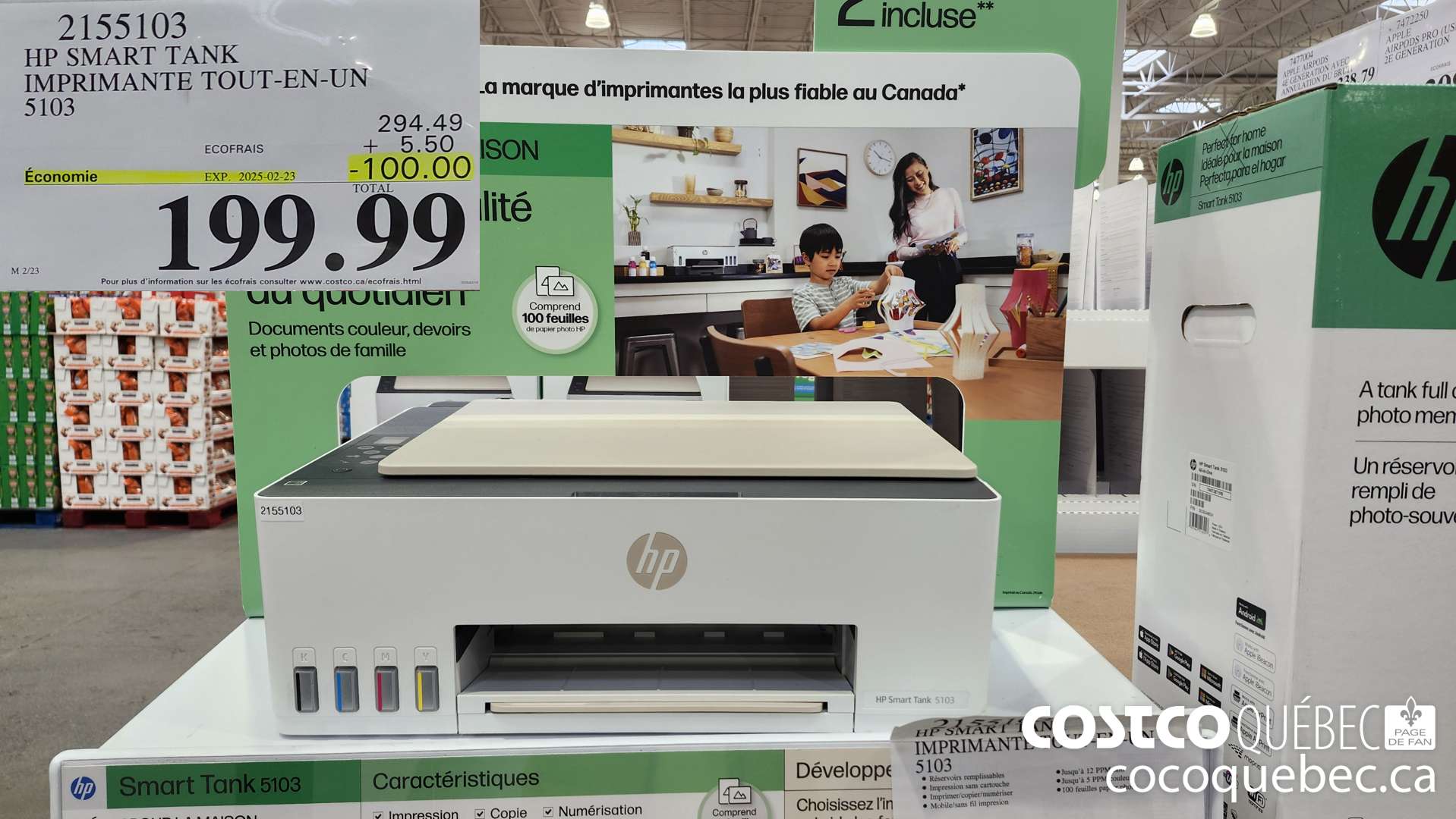 2155103 HP SMART TANK IMPRIMANTE TOU l-EN-UN  ($100.00 INSTANT SAVINGS EXPIRES ON 2025-02-23) $199.99