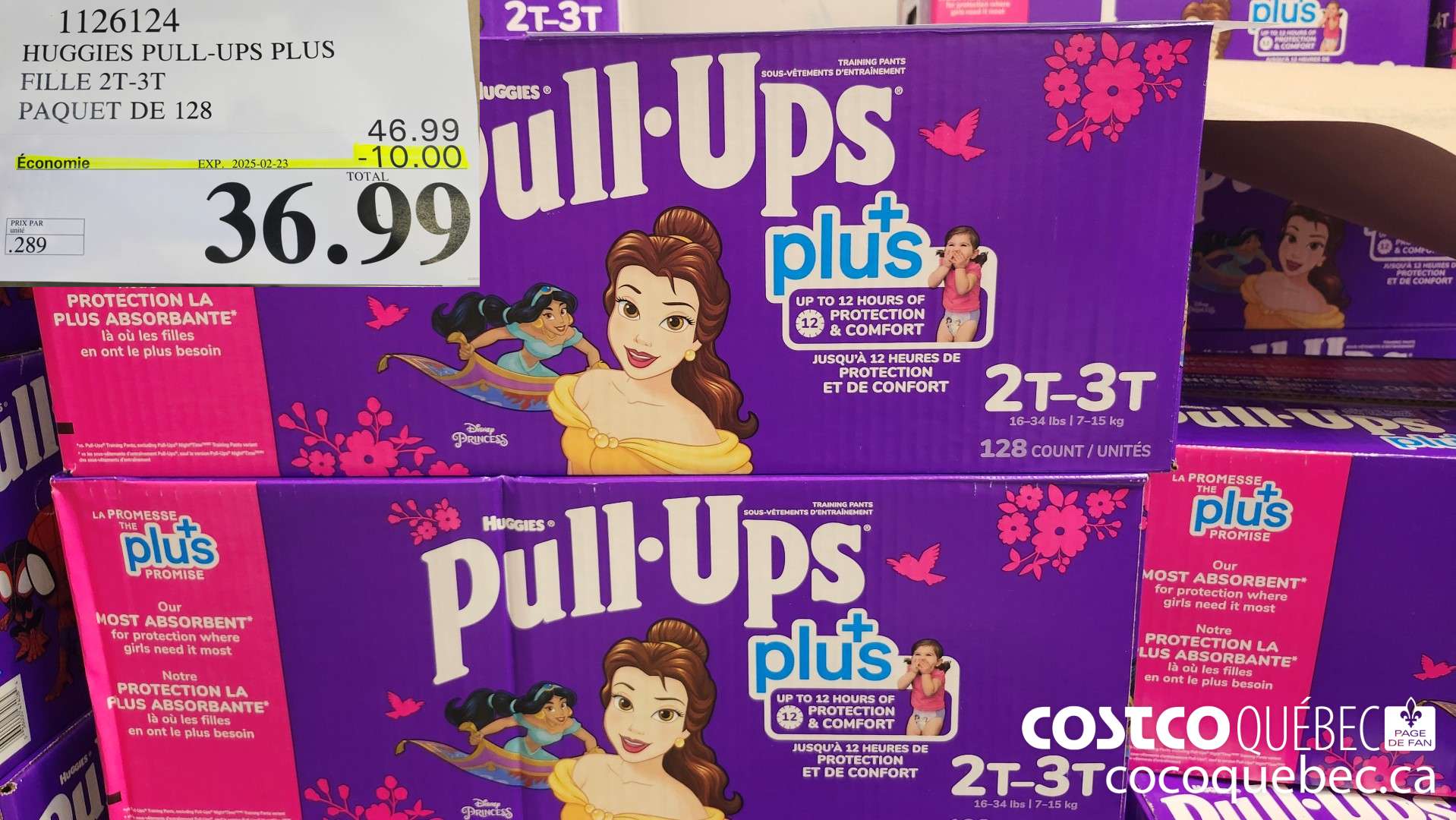 1126124 HUGGIES PULL-UPS PLUS : 7 PAQUET DE 128  ($10.00 INSTANT SAVINGS EXPIRES ON 2025-02-23) $36.99