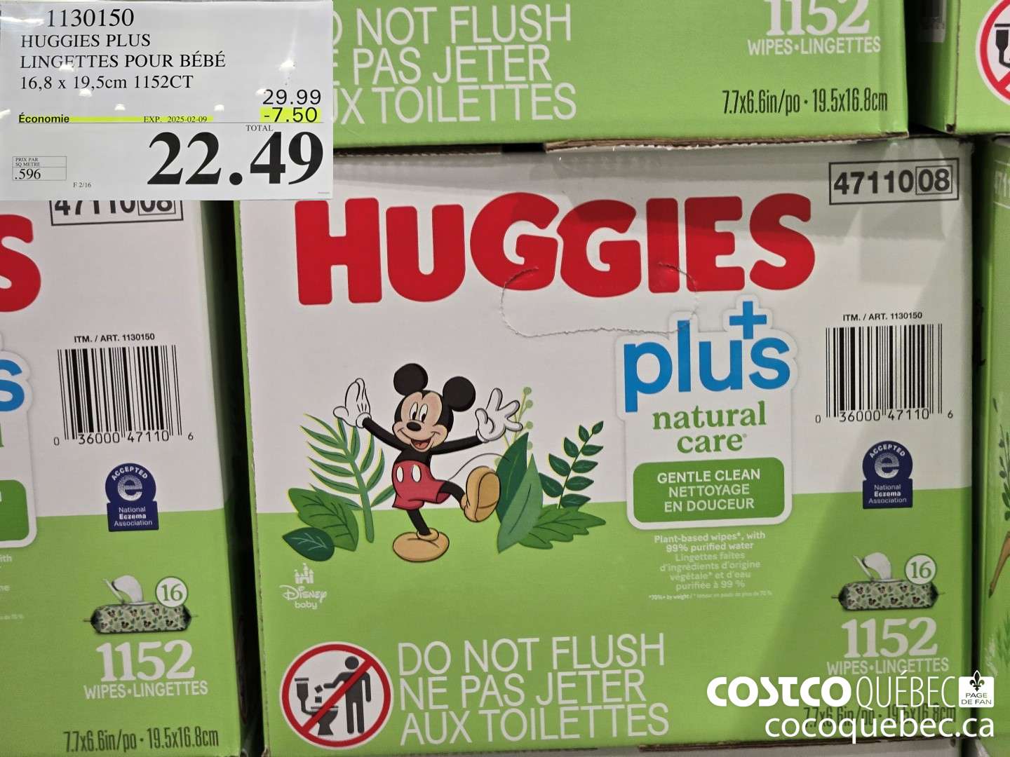 1130150 HUGGIES plus LINGETTEs POUR BEBE ($7.50 INSTANT SAVINGS EXPIRES ON 2025-02-09) $22.49