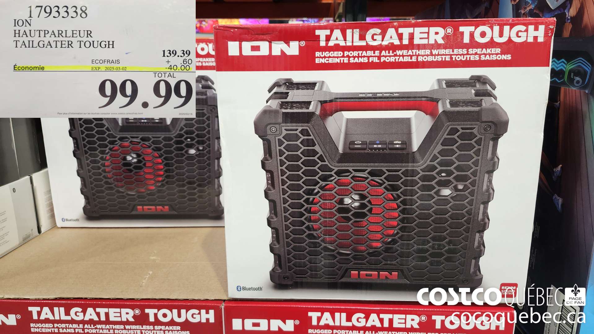 1793338 ION HAUTPARLEUR TAILGATER TOUGH  ($40.00 INSTANT SAVINGS EXPIRES ON 2025-03-02) $99.99