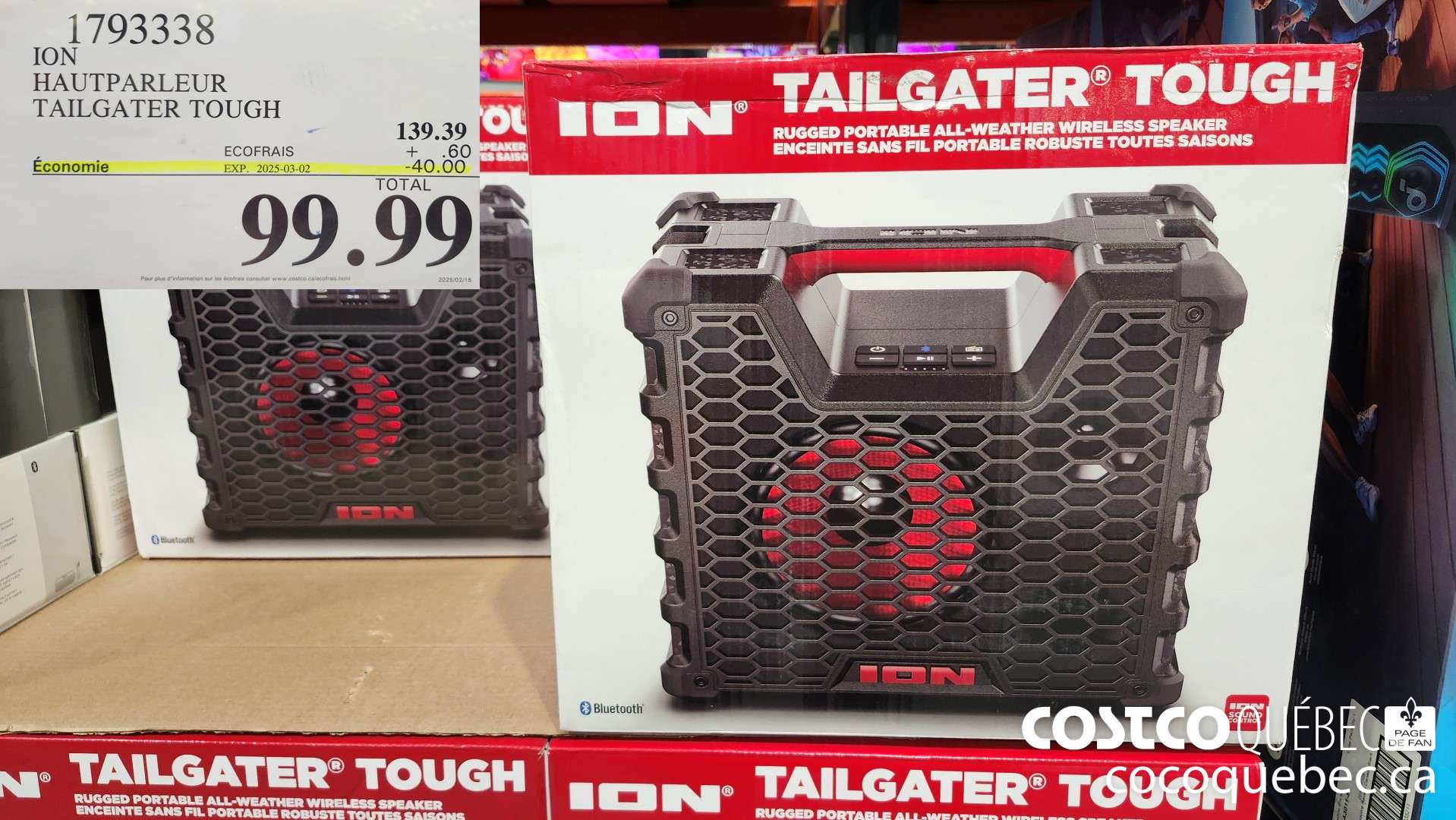 1793338 ION HAUTPARLEUR TAILGATER TOUGH  ($40.00 INSTANT SAVINGS EXPIRES ON 2025-03-02) $99.99