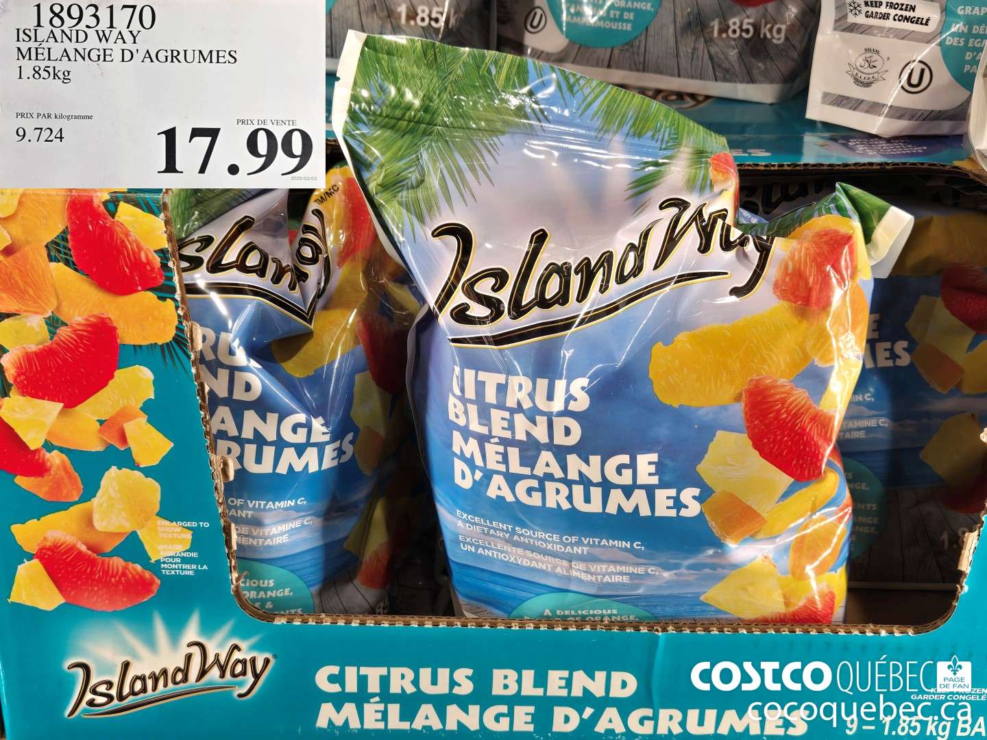 893170 ISLAND WAY MELANGE D'AGRUMES 1.85kg  $17.99