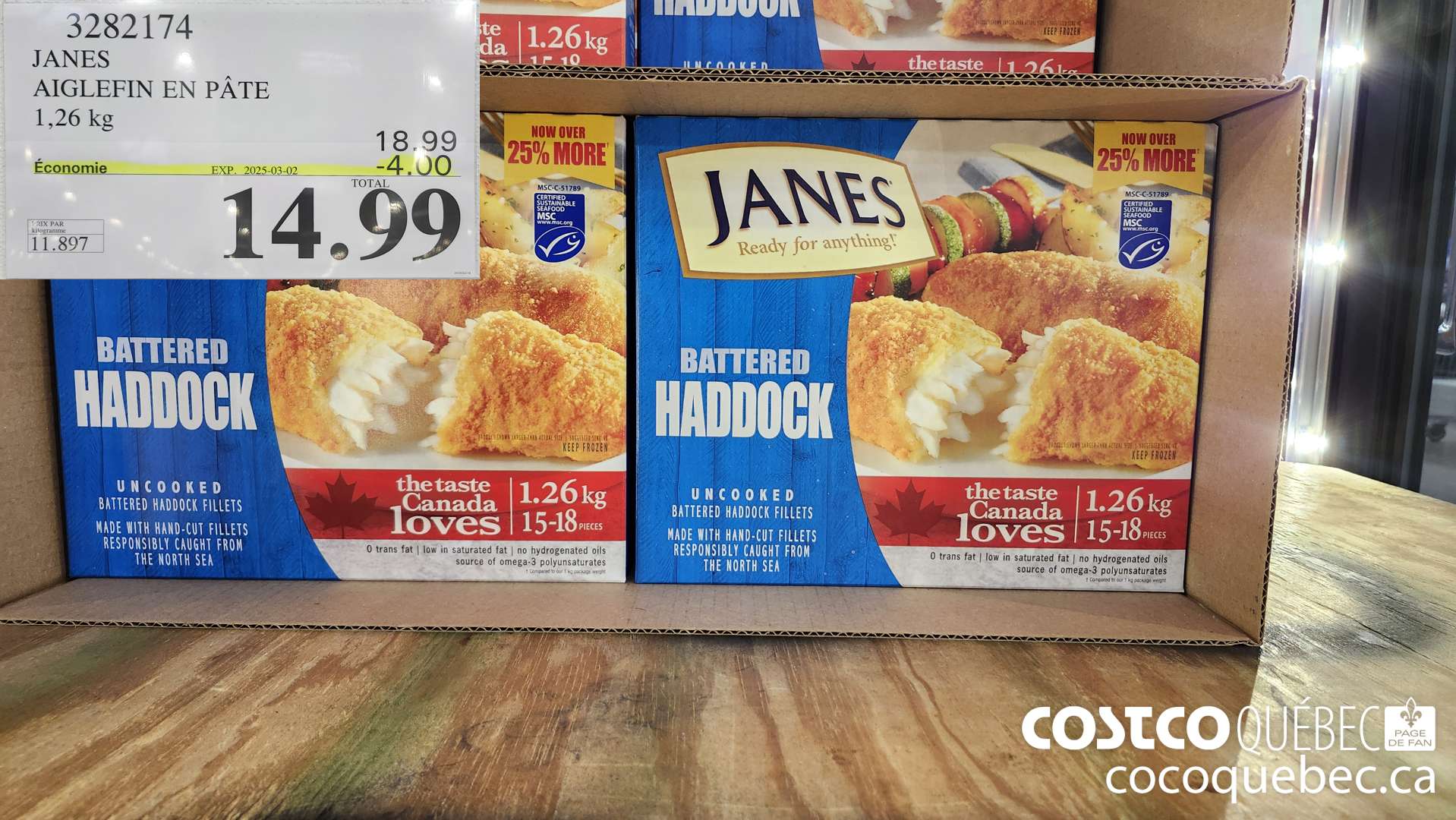 3282174 JANES AIGLEFIN EN PATE 1,26 KG  (EXPIRES ON 2025-03-02) $14.99