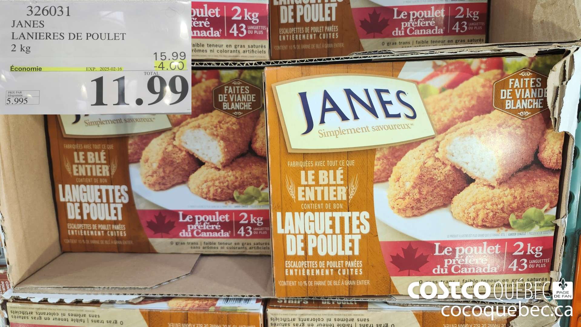 326031 JANES LANIERES DE POULET  ($4.00 INSTANT SAVINGS EXPIRES ON 2025-02-16) $11.99