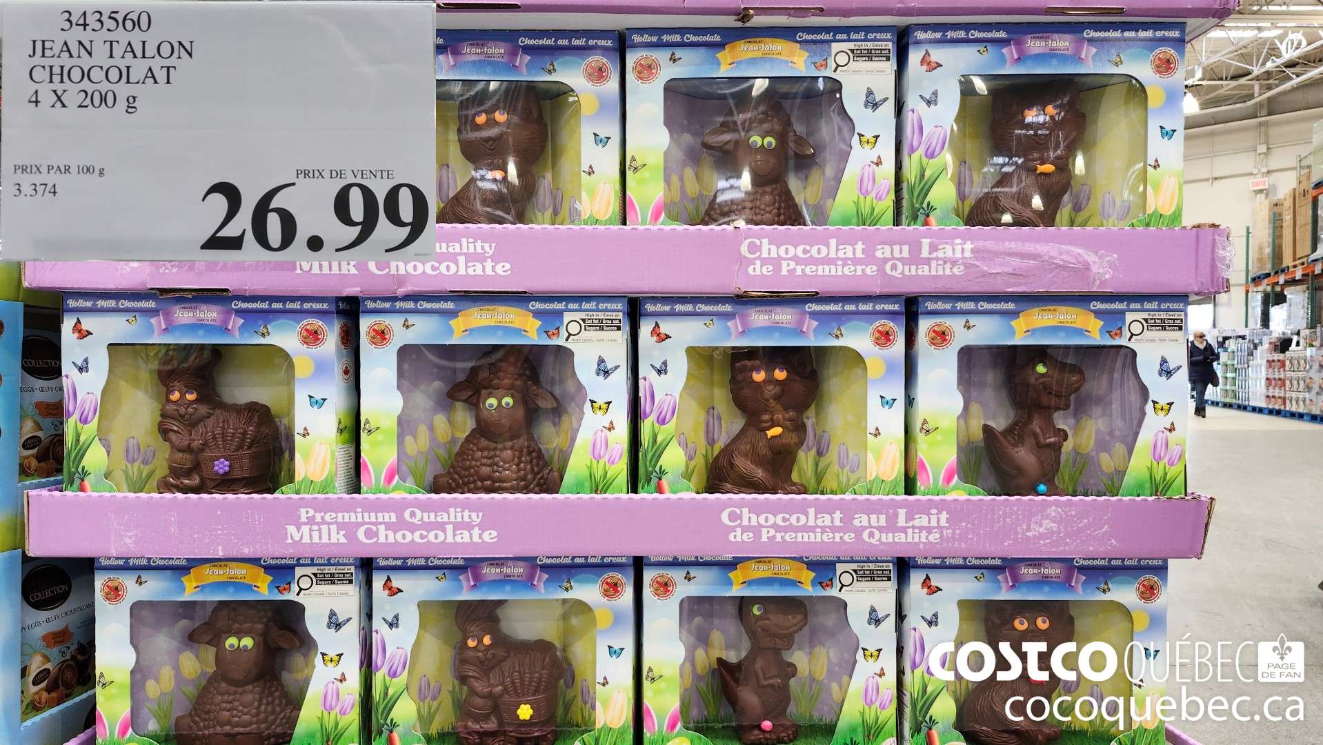 343560 JEAN TALON CHOCOLAT 4X 200 g  $26.99