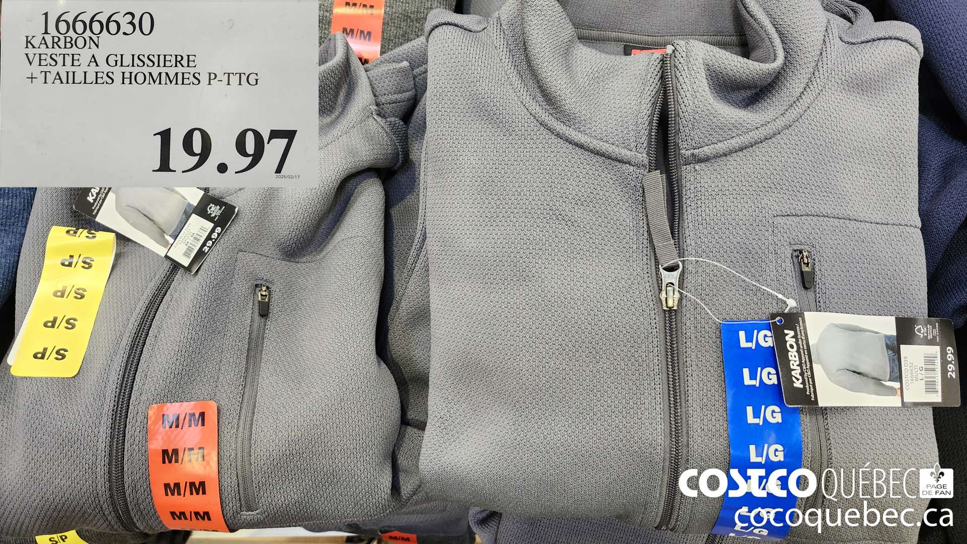 1666630 KARBON MANTEAU A GLISSIERE $19.97