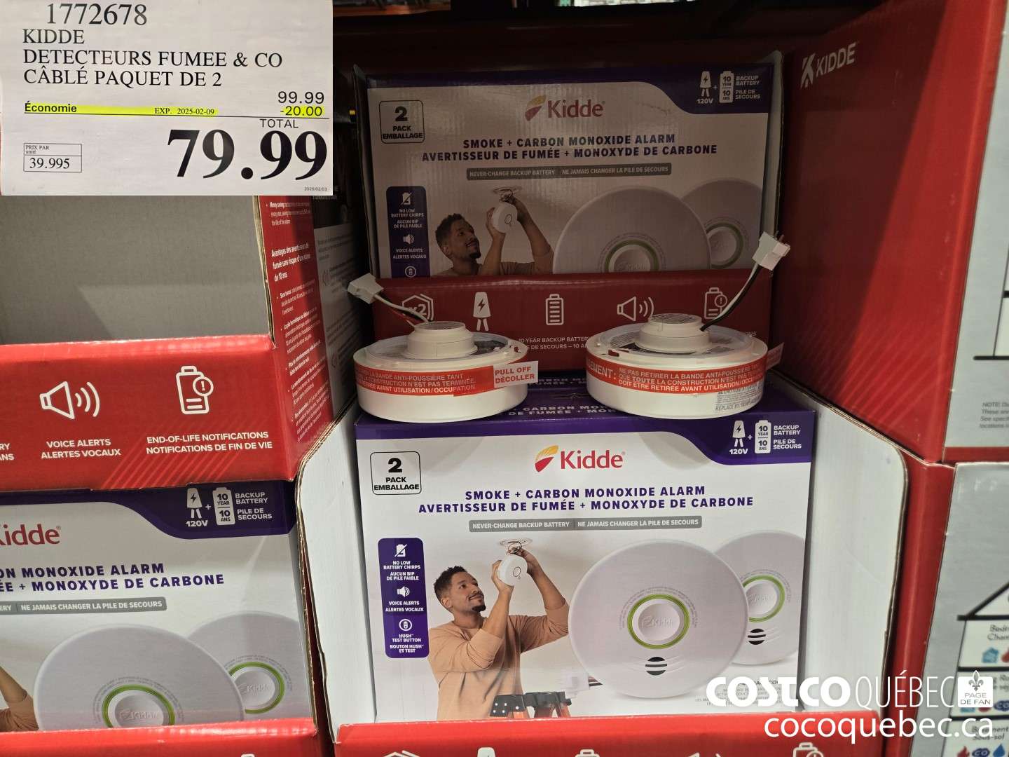 1772678 KIDDE DETECTEURS FUMEE & CO CABLE PAQUET DE 2  ($20.00 INSTANT SAVINGS EXPIRES ON 2025-02-09) $79.99