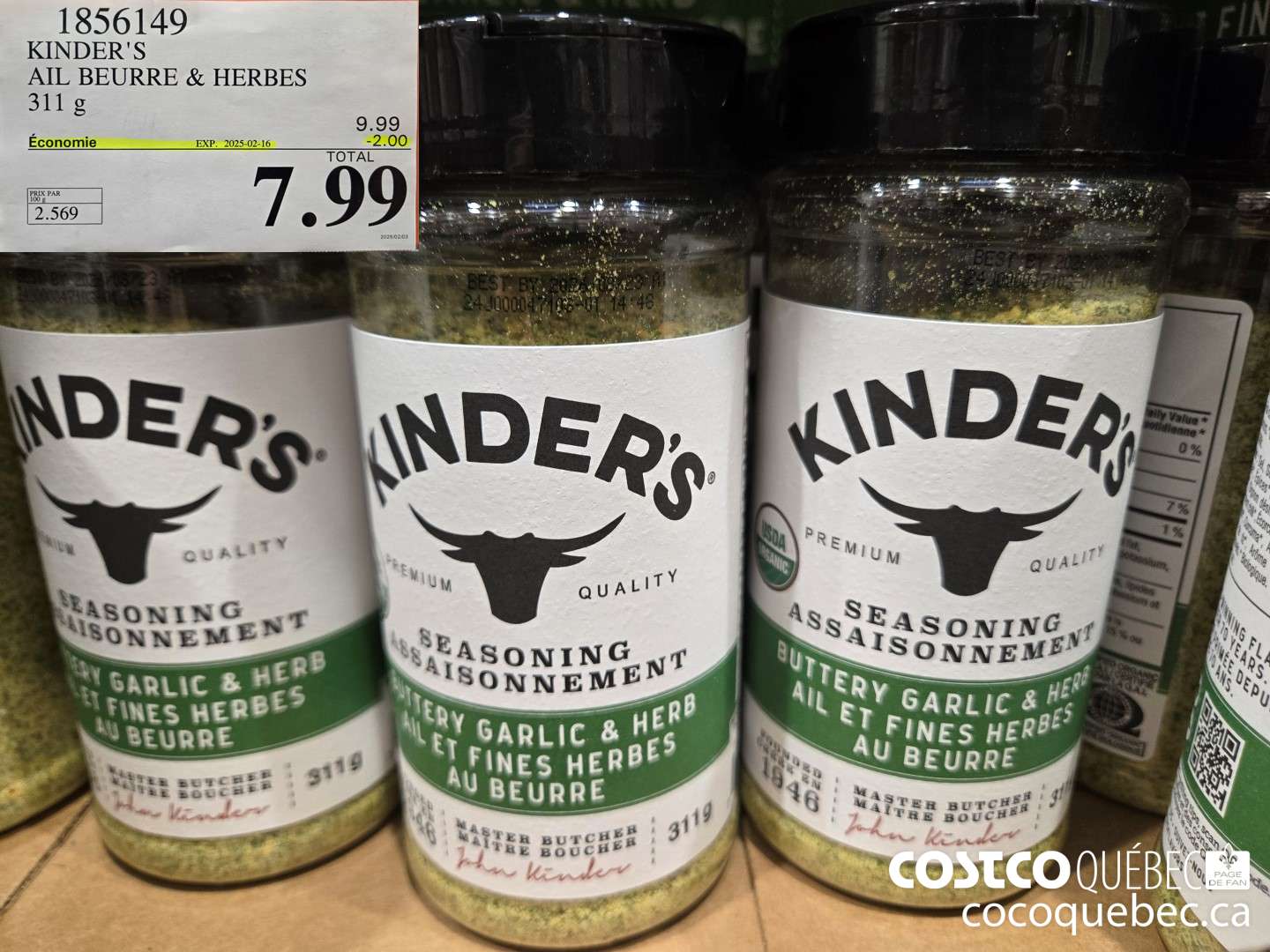 1856149 KINDER'S AIL BEURRE & HERBES  ($2.00 INSTANT SAVINGS EXPIRES ON 2025-02-16) $7.99