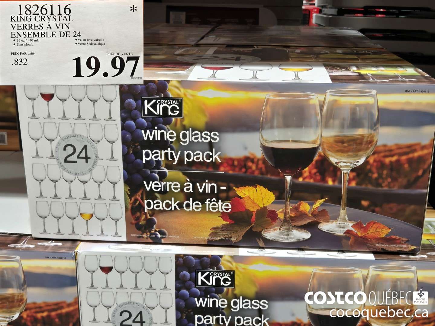 1826116 KING CRYSTAL VERRES A VIN  $19.97