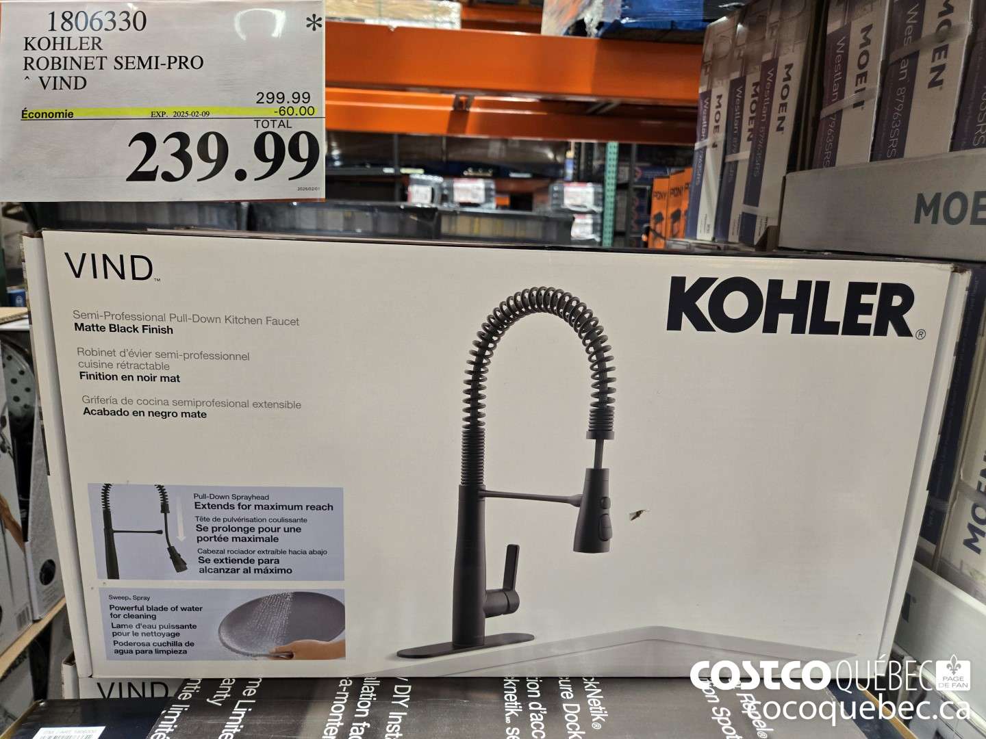 1806330 KOHLER ROBINET SEMI-PRO “ VIND 2025-02-0  ($60.00 INSTANT SAVINGS) $239.99