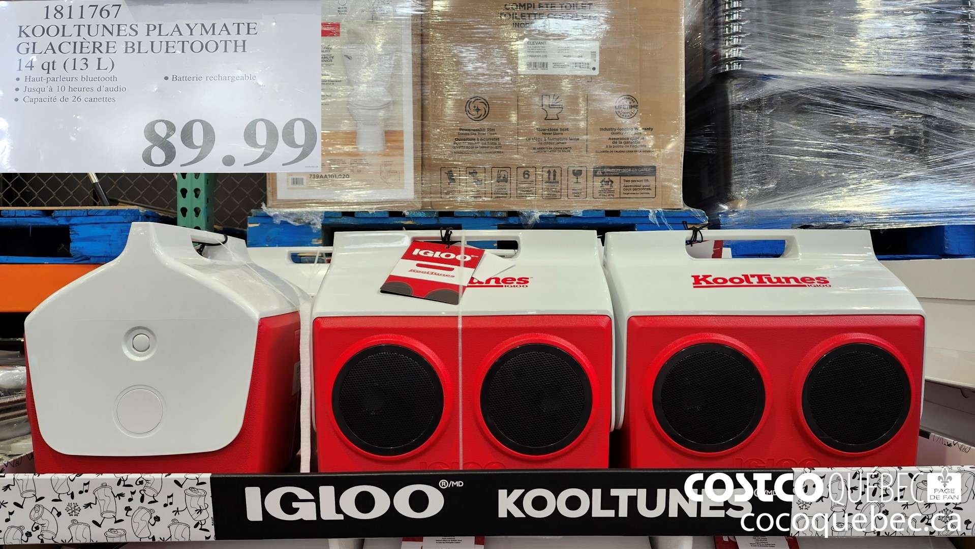 1811767 KOOLTUNES PLAYMATE GLACIERE BLUETOOTH 14 qt (13 L)  $89.99