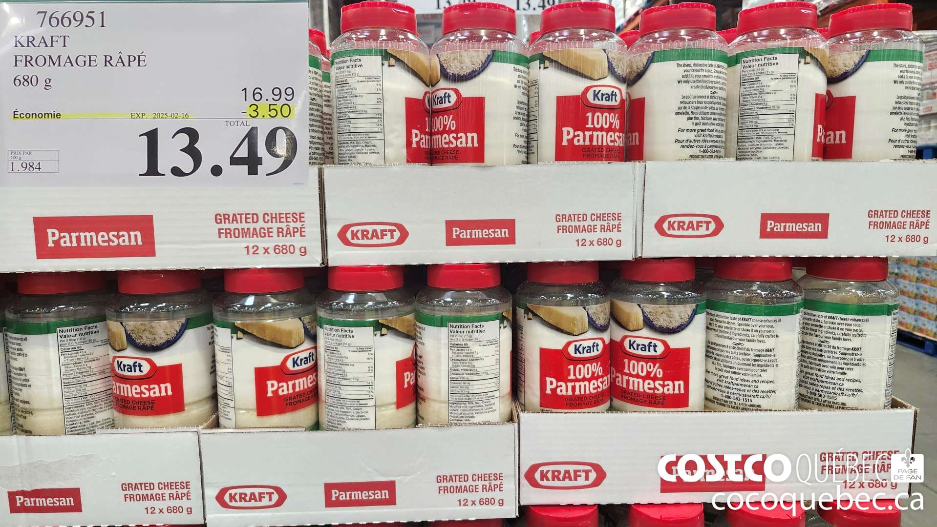 766951 KRAFT FROMAGE RAPE 680 g ($3.50 INSTANT SAVINGS EXPIRES ON 2025-02-16) $13.49