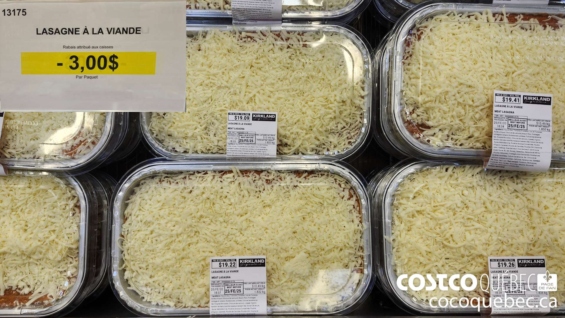 13175 LASAGNE A LA VIANDE ($3.00 INSTANT SAVINGS)