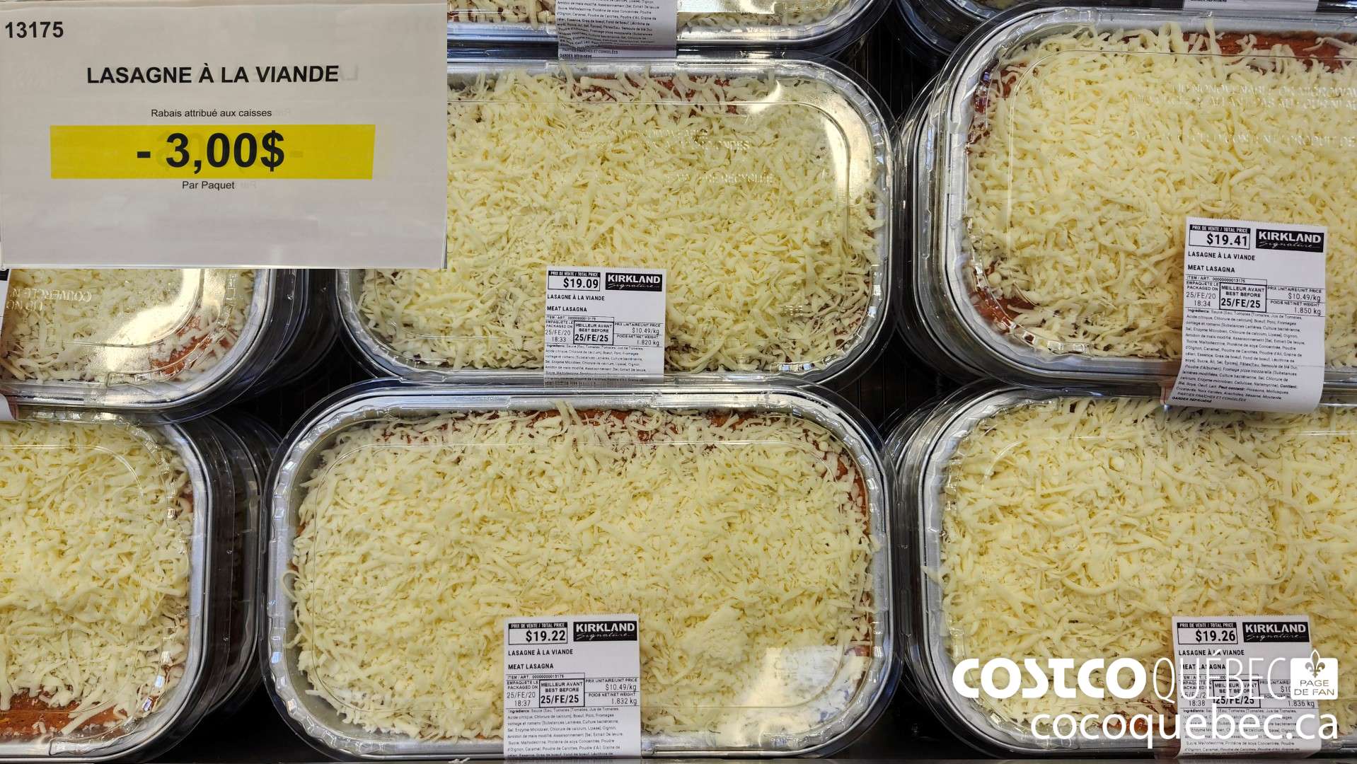 13175 LASAGNE A LA VIANDE  ($3.00 INSTANT SAVINGS)