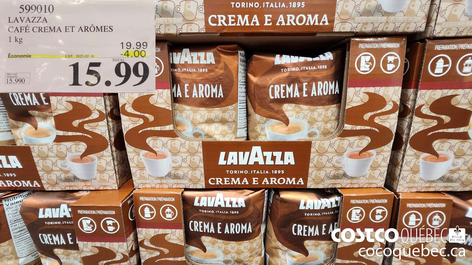 599010 LAVAZZA CAFE CREMA ET AROMES ($4.00 INSTANT SAVINGS EXPIRES ON 2025-02-16) $15.99