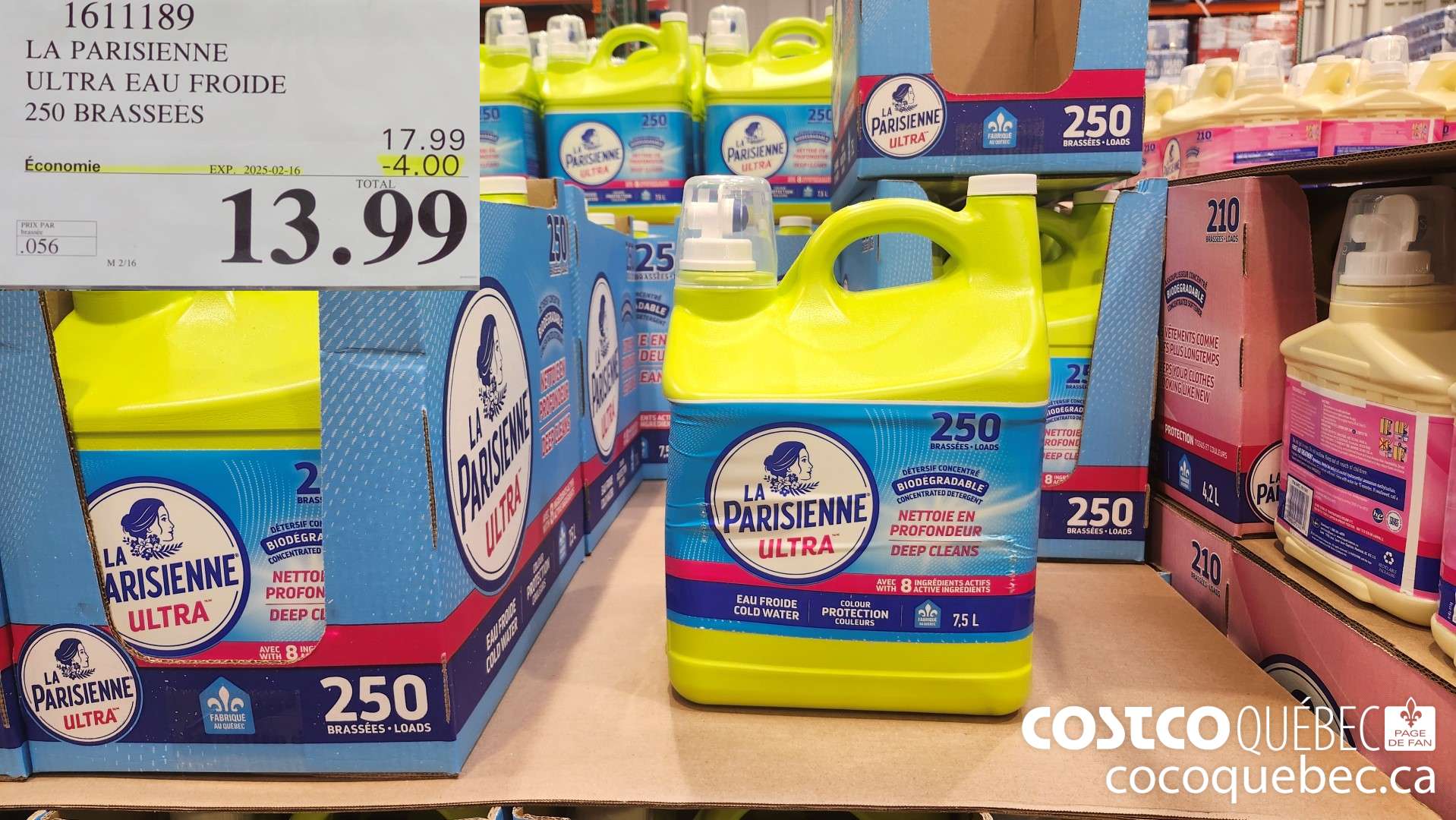 1611189 LA PARISIENNE ULTRA EAU FROIDE 250 BRASSEES  ($4.00 INSTANT SAVINGS EXPIRES ON 2025-02-16) $13.99