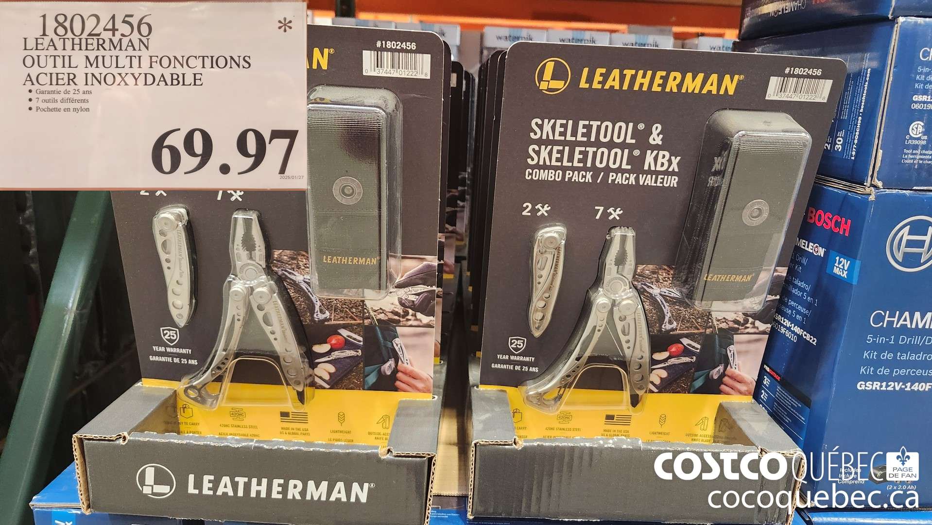 1802456 LEATHERMAN OUTIL MULTI FONCTIONS $69.97