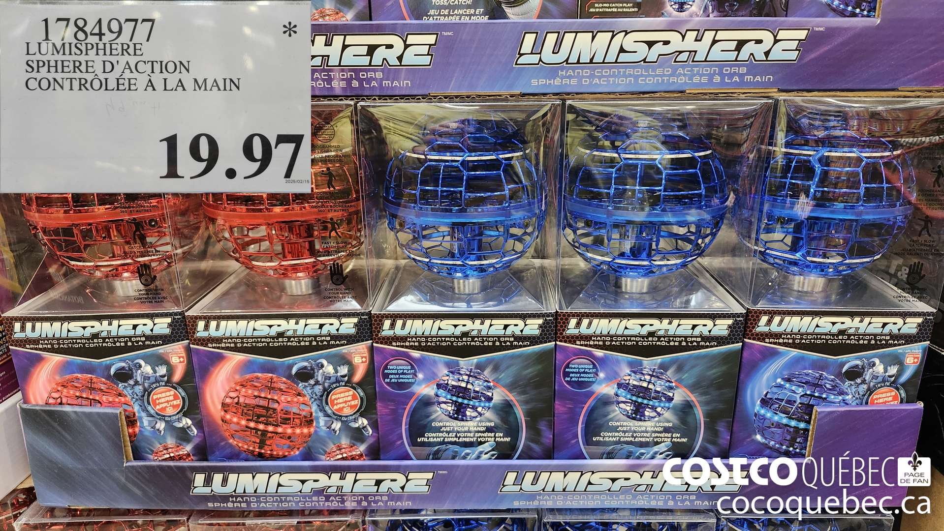 1784977 LUMISPHERE SPHERE D'ACTION CONTROLEE A LA MAIN  $19.97