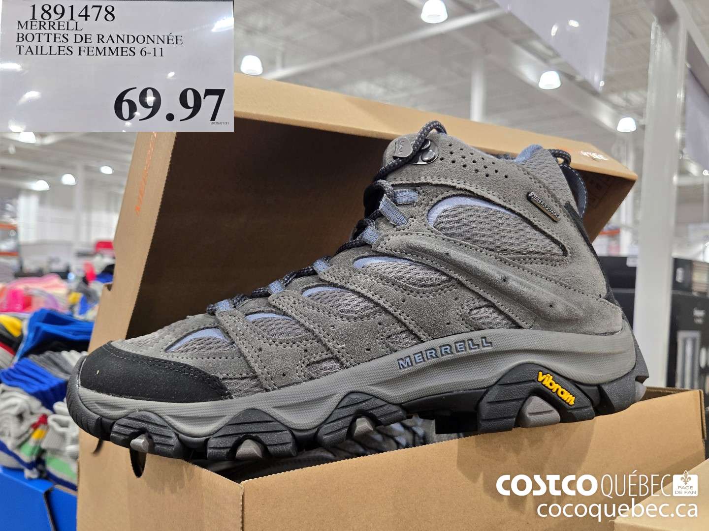 1891478 MERRELL BOTTES DE RANDONNEE TAILLES FEMMES 6-11  $69.97