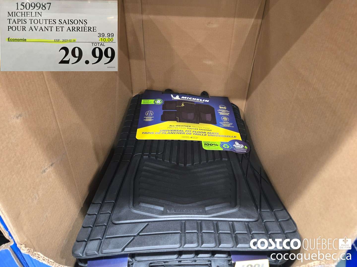1509987 MICHELIN TAPIS TOUTES SAISONS  $10.002025-02-16 OFF (EXPIRES ON 2025-01-26) $29.99