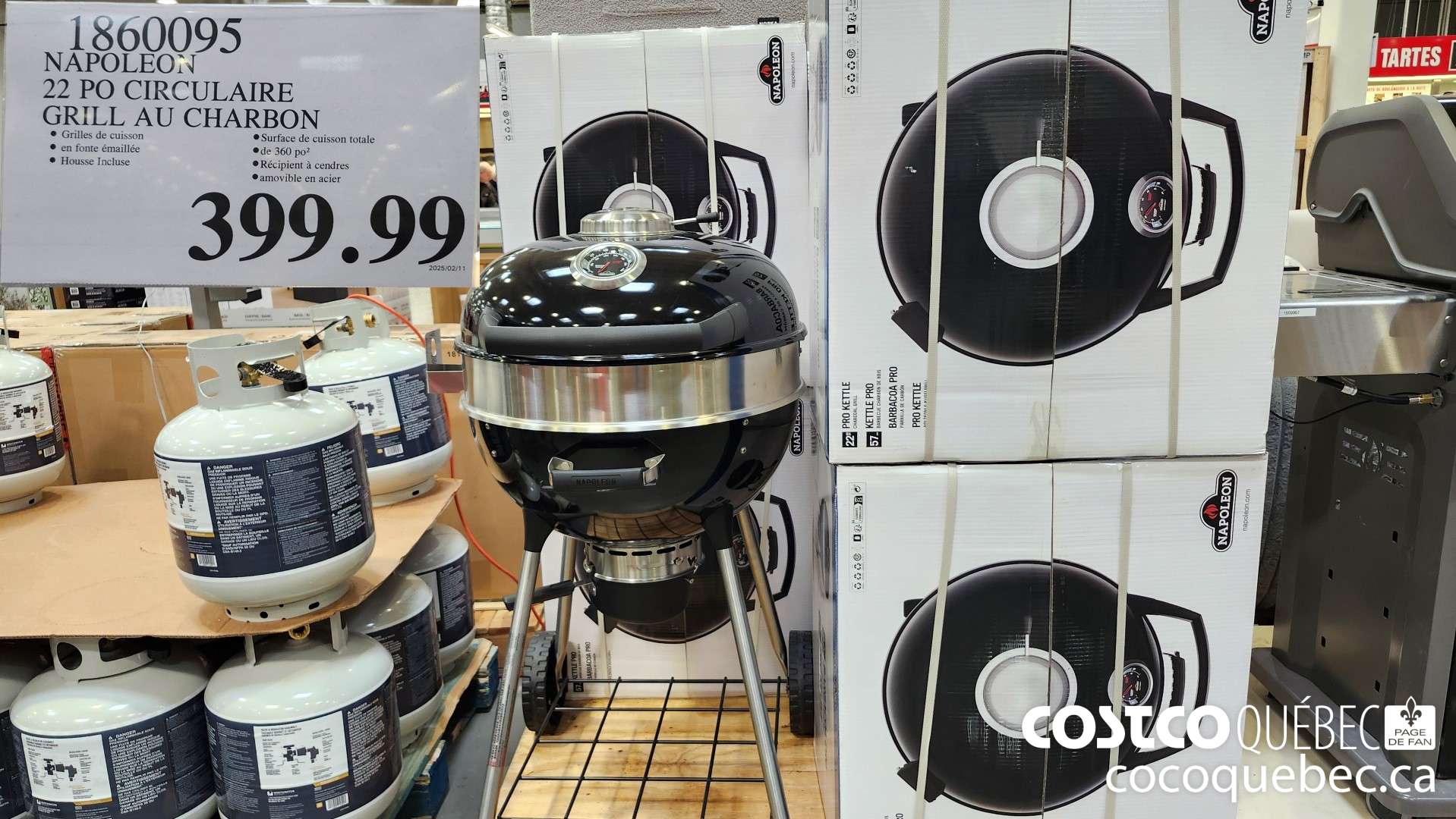 1860095 NAPOLEON 22 PO CIRCULAIRE GRILL AU CHARBON  $399.99