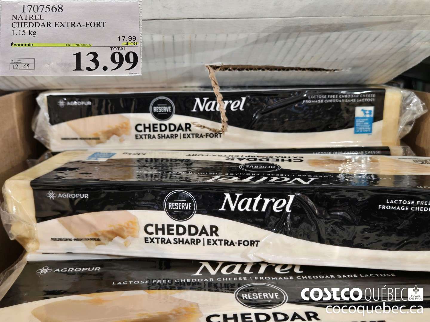1707568 NATREL CHEDDAR EXTRA-FORT  ($4.00 INSTANT SAVINGS EXPIRES ON 2025-02-09) $13.99