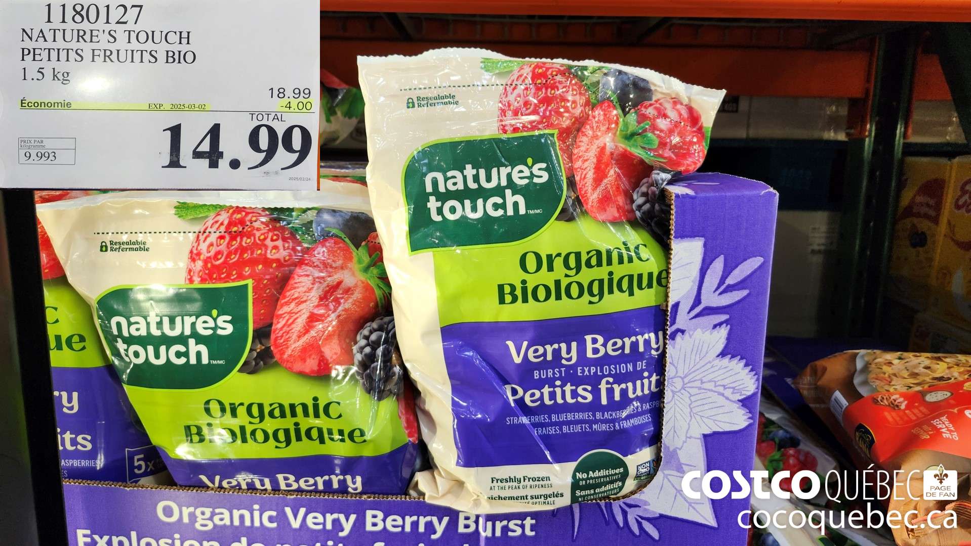 1180127 NATURE'S TOUCH PETITS FRUITS BIO 1.5 kg ($4.00 INSTANT SAVINGS EXPIRES ON 2025-03-02) $14.99