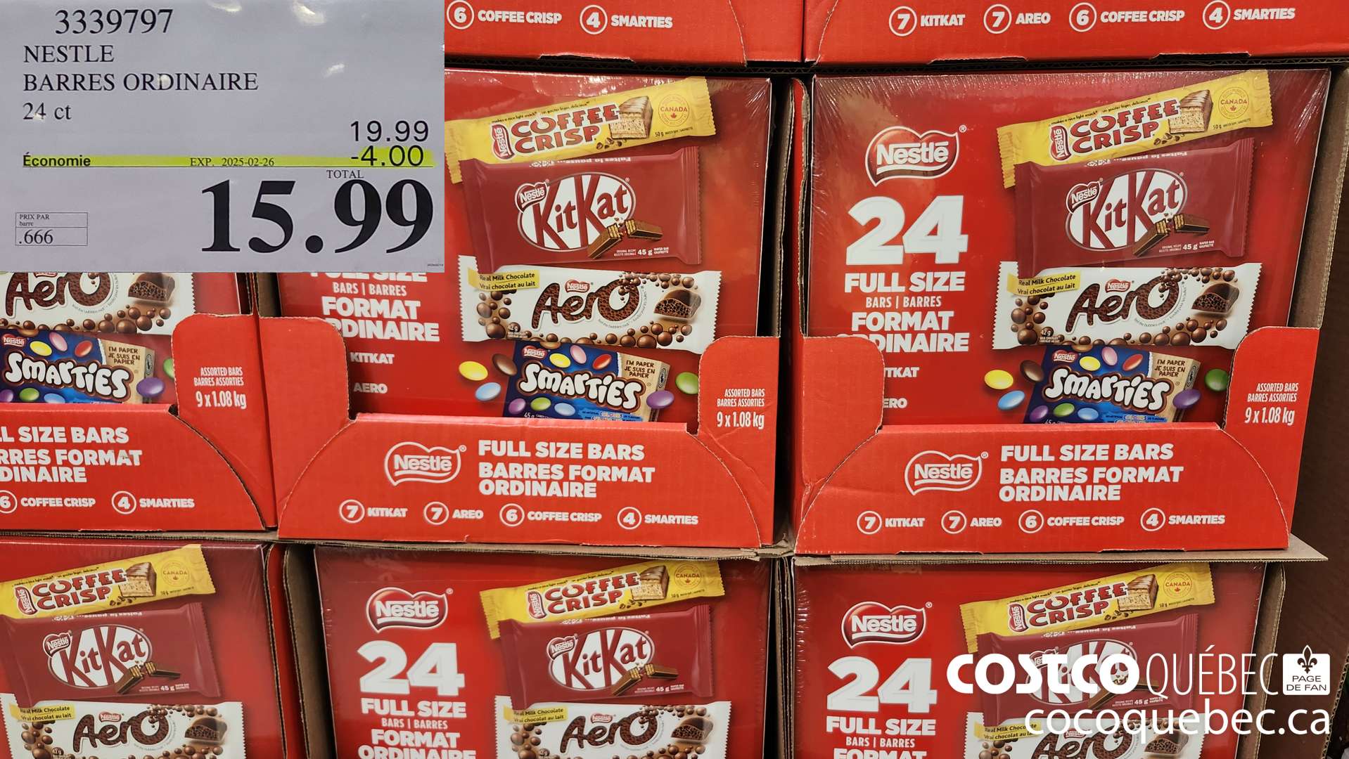 3339797 NESTLE BARRES VARIEES PAQUET DE 24  ($4.00 INSTANT SAVINGS EXPIRES ON 2025-02-26) $15.99