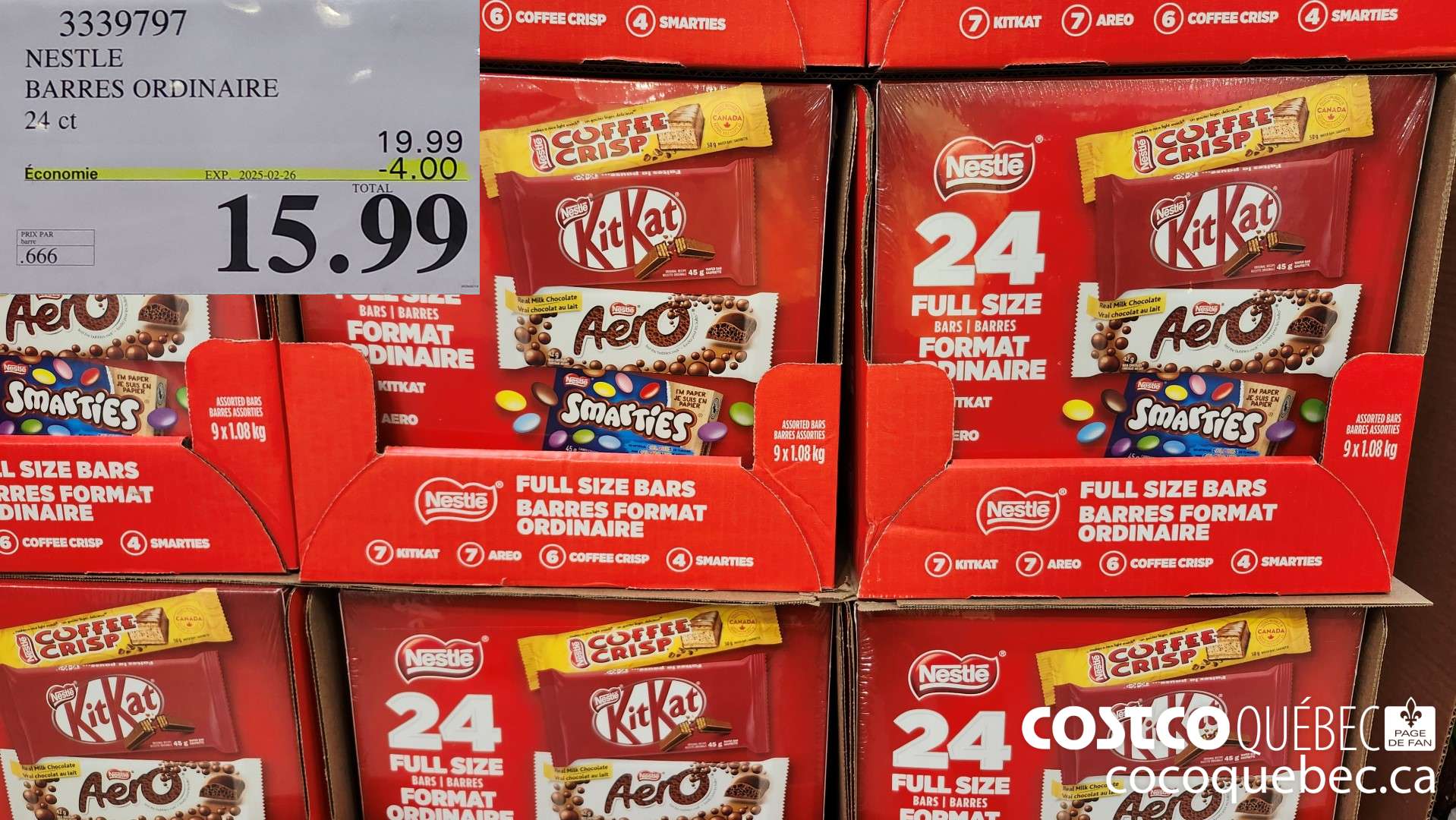 3339797 NESTLE BARRES VARIEES PAQUET DE 24  ($4.00 INSTANT SAVINGS EXPIRES ON 2025-02-26) $15.99