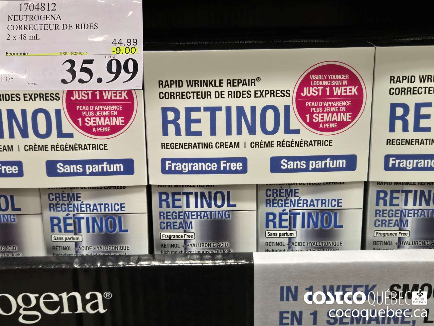 1704812 NEUTROGENA CORRECTEUR DE RIDES 2x 48 mL  ($9.00 INSTANT SAVINGS EXPIRES ON 2025-02-16) $35.99