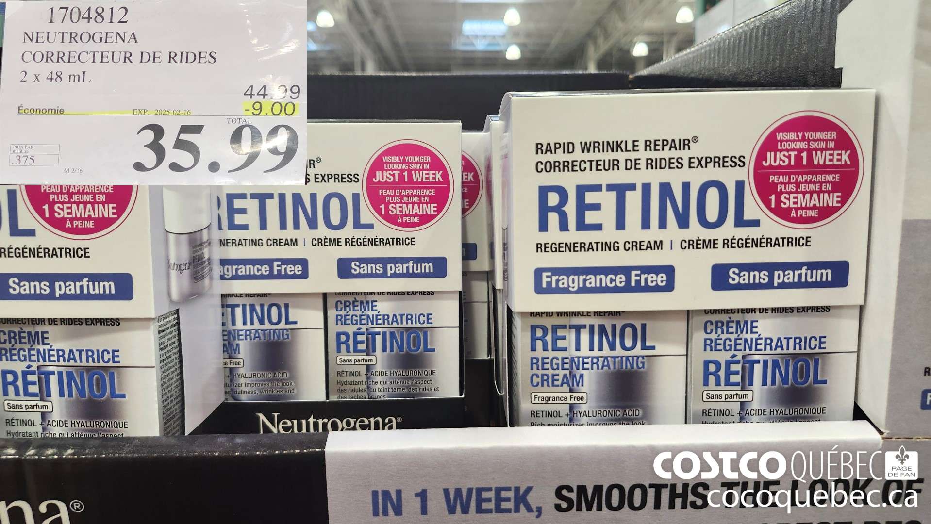 1704812 NEUTROGENA CORRECTEUR DE RIDES 2x 48 mL  ($9.00 INSTANT SAVINGS EXPIRES ON 2025-02-16) $35.99