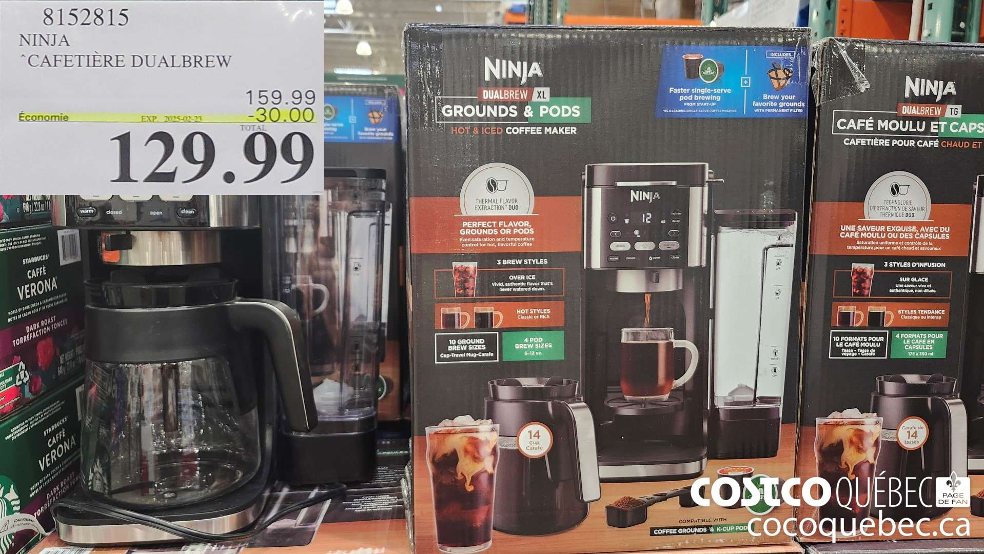 8152815 NINJA CAFETIERE DUALBREW ($30.00 INSTANT SAVINGS EXPIRES ON 2025-02-23) $129.99