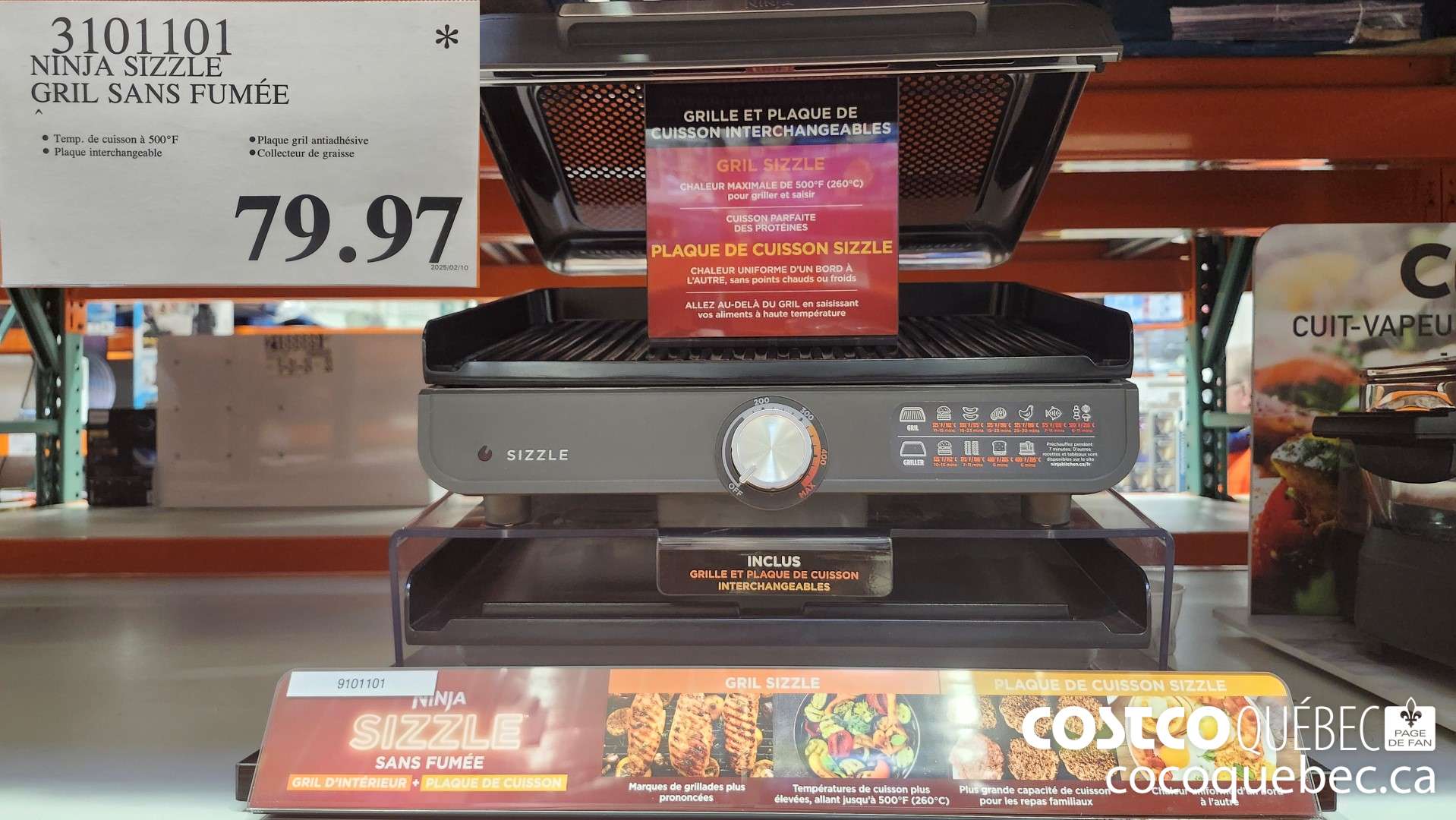 3101101 NINJA SIZZLE GRIL SANS FUMEE  $79.97