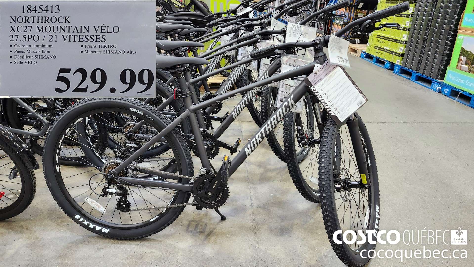 1845413 NORTHROCK XC27 MOUNTAIN VELO 27.5PO / 21 VITESSES  $529.99