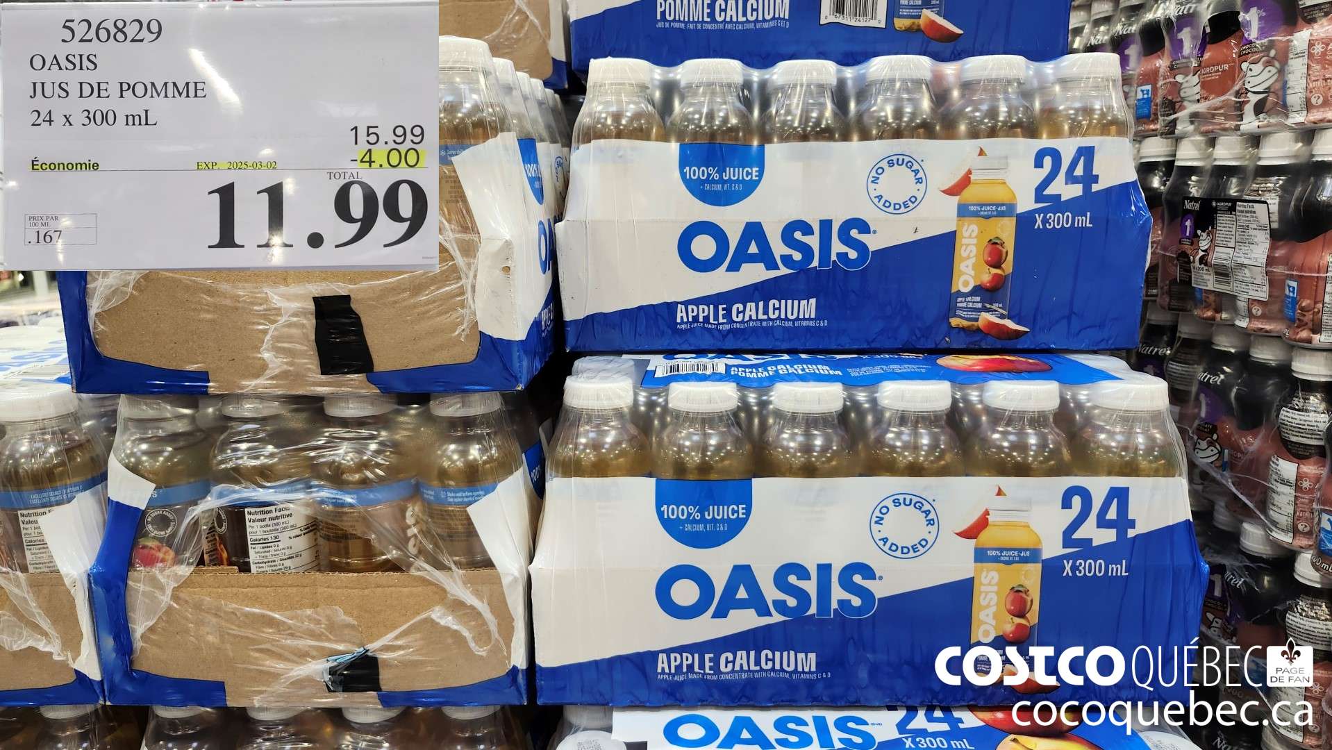 526829 OASIS JUS DE POMME ($4.00 INSTANT SAVINGS EXPIRES ON 2025-03-02) $11.99