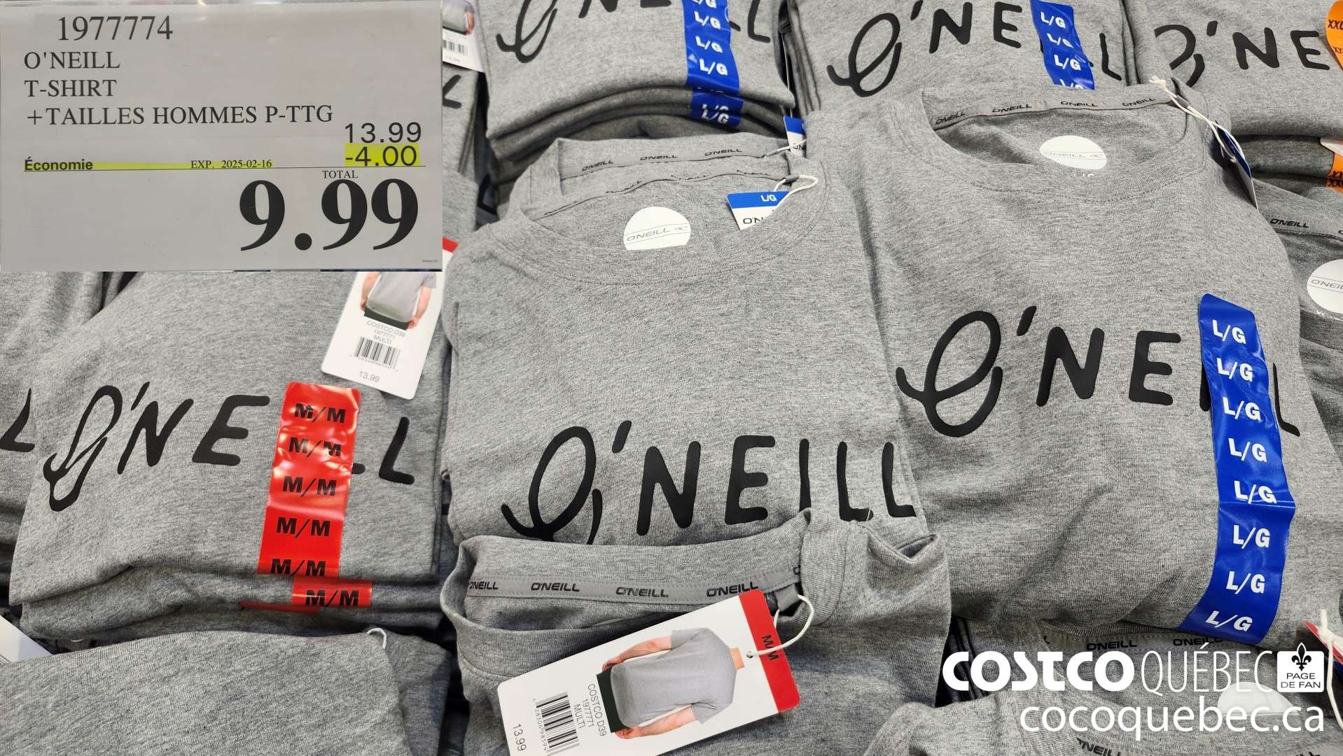 1977774 O'NEILL T-SHIRT +TAILLES HOMMES P-TTG  ($4.00 INSTANT SAVINGS EXPIRES ON 2025-02-16) $9.99