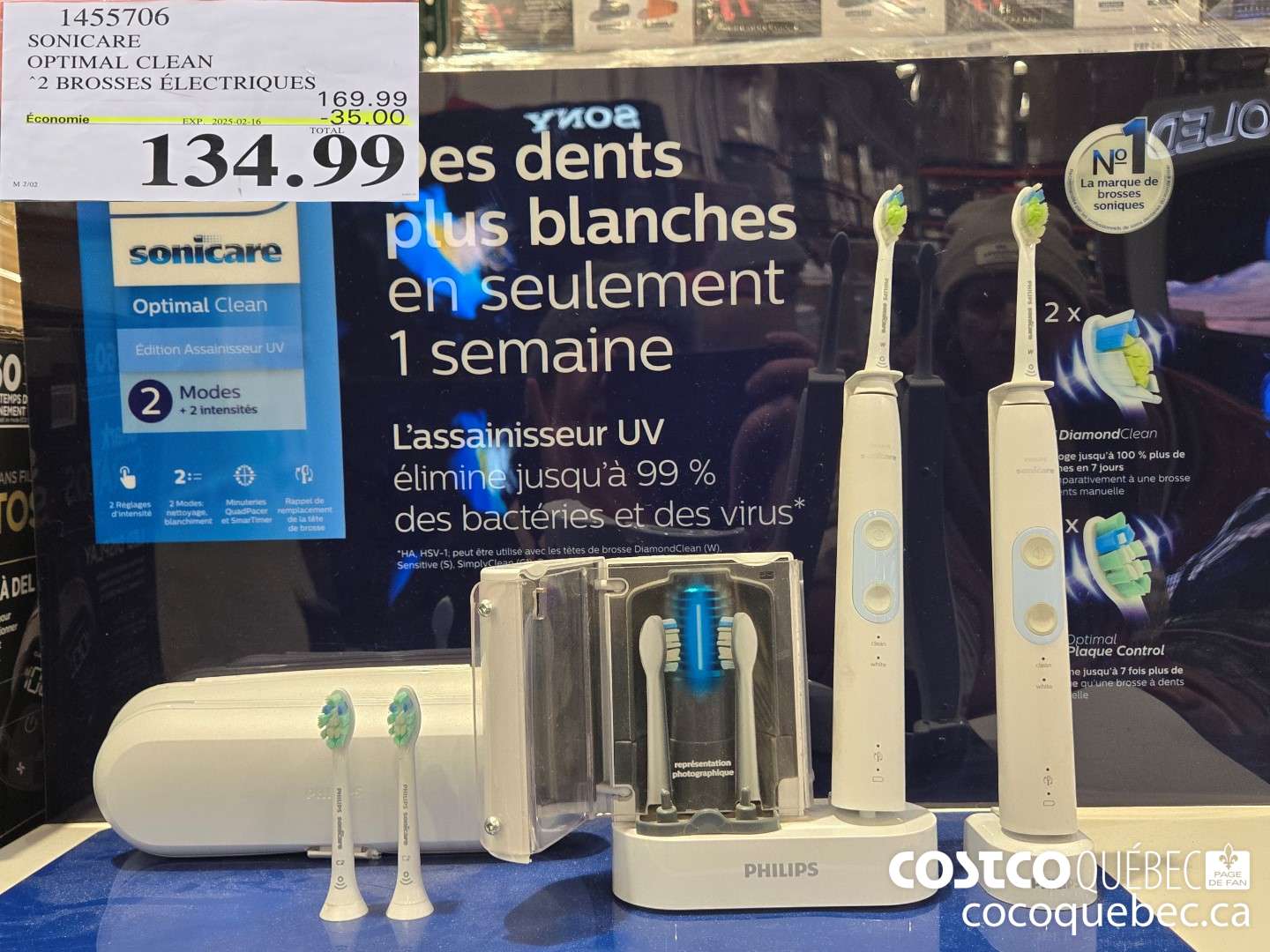 1455706 OPTIMAL CLEAN 2 BROSSES ELECTRIQUES ($35.00 INSTANT SAVINGS EXPIRES ON 2025-02-16) $134.99