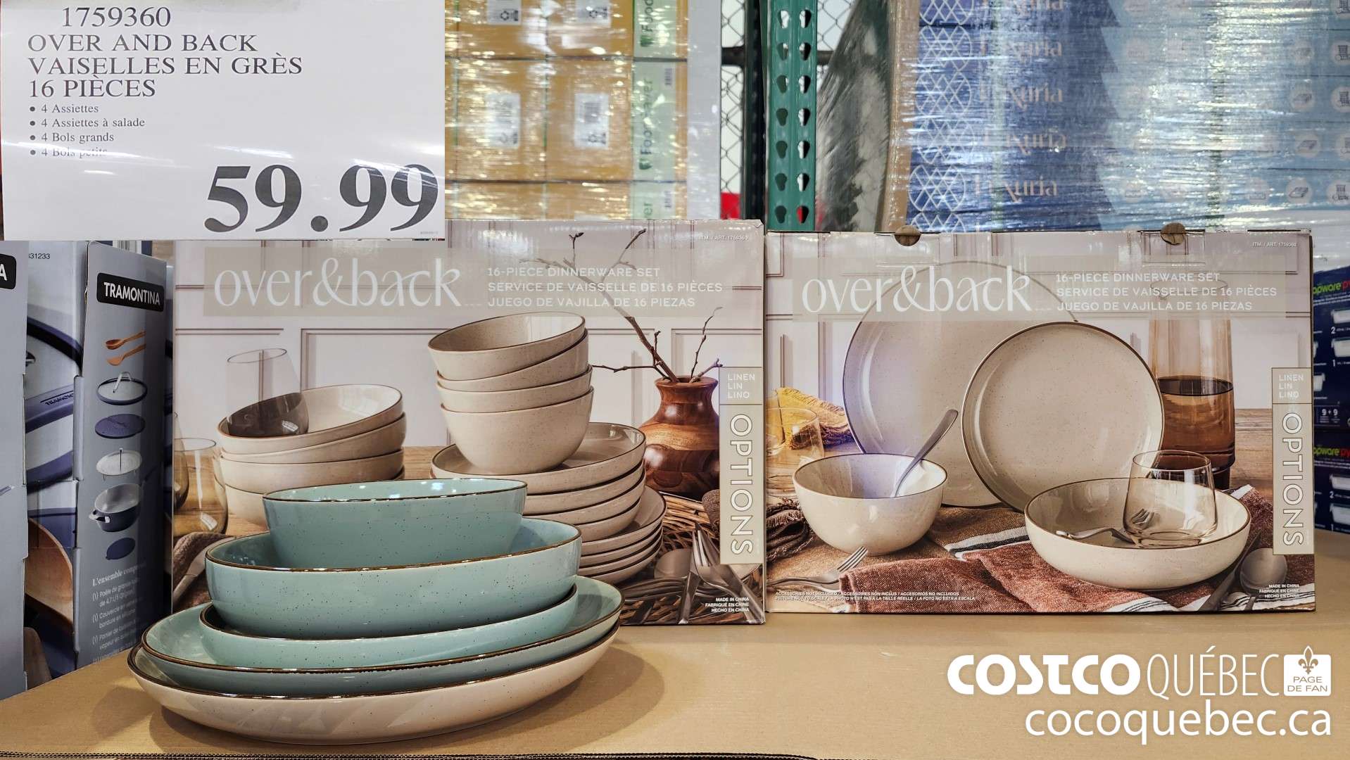 1759360 OVER AND BACK | VAISELLES EN GRES 16 PIECES  $59.99